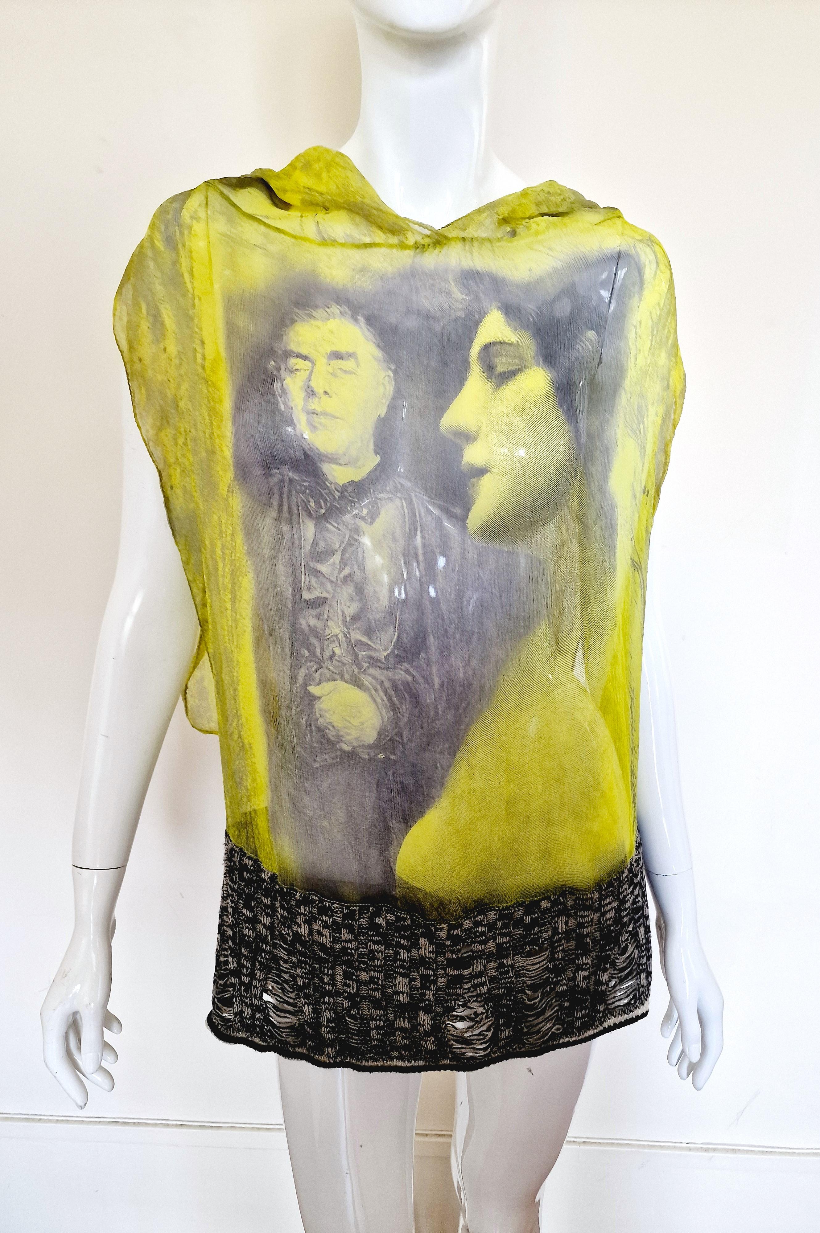 Jean Paul Gaultier - Robe t-shirt vintage en soie transparente pour hommes et femmes en vente 3