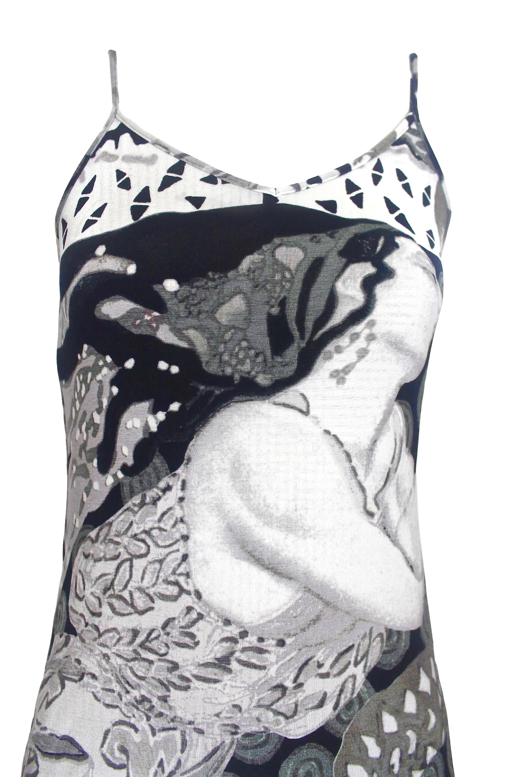 Jean paul Gaultier 'Erte' Print Summer Slip Dress For Sale 4