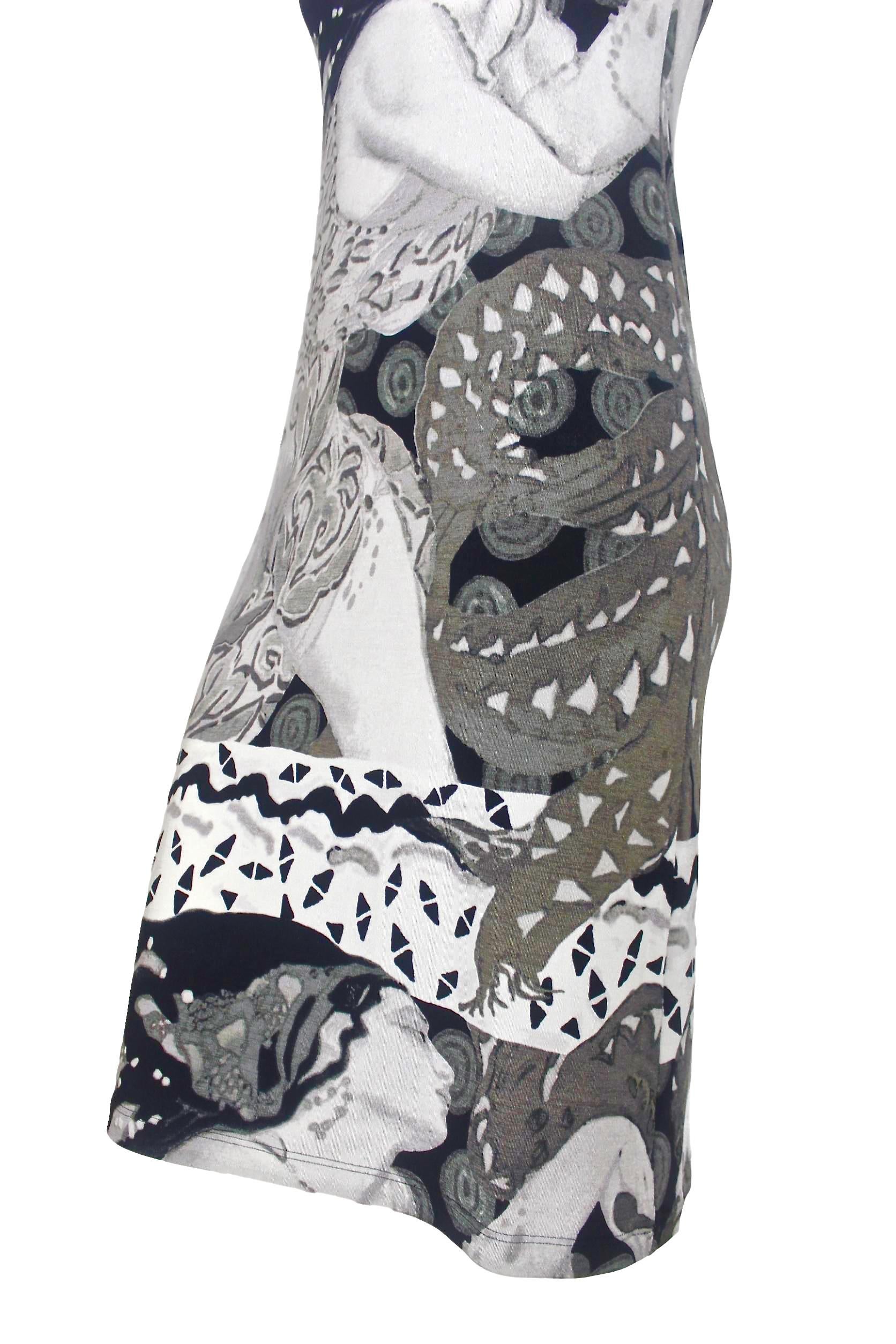 Jean paul Gaultier 'Erte' Print Summer Slip Dress For Sale 6