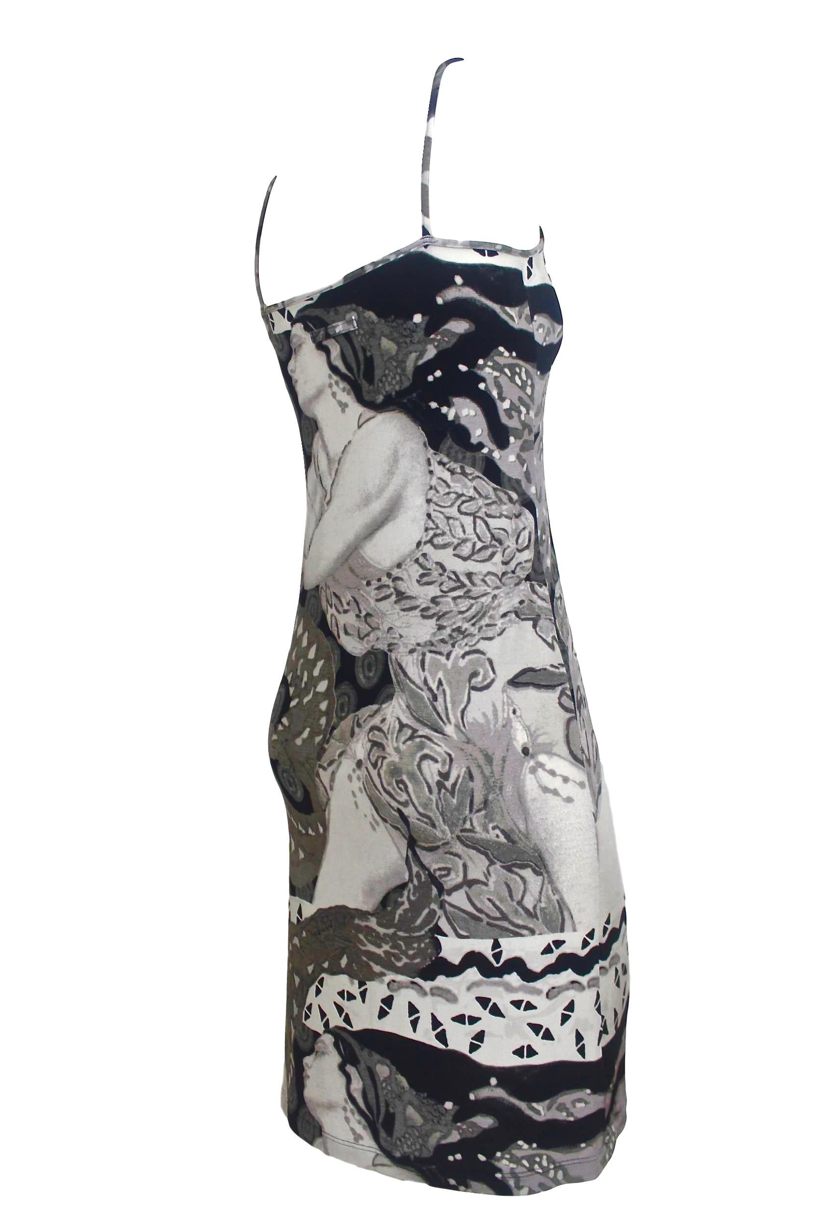 Jean paul Gaultier 'Erte' Print Summer Slip Dress For Sale 8