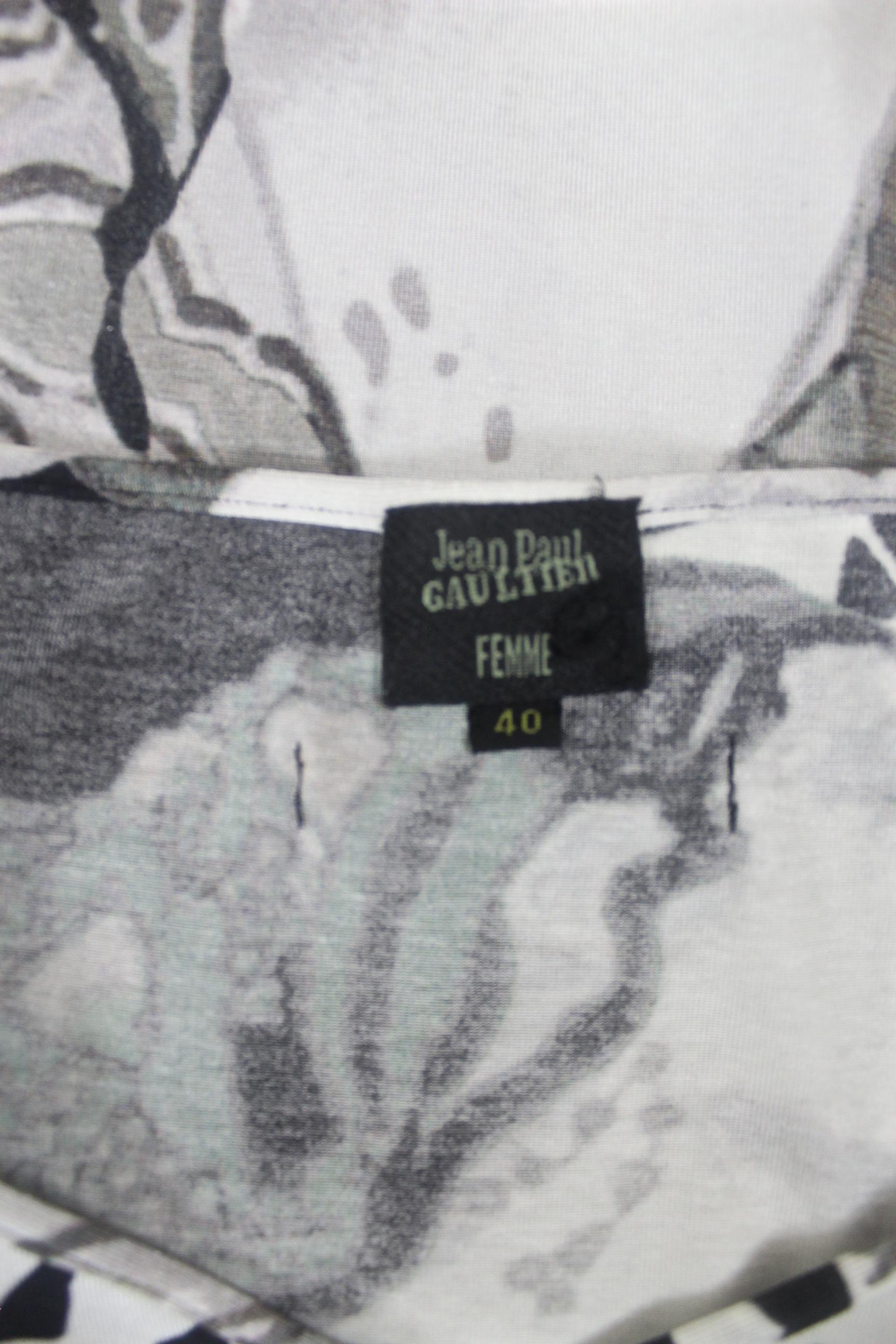 Jean paul Gaultier 'Erte' Print Summer Slip Dress For Sale 9