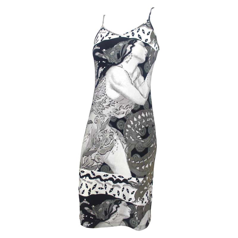 Jean paul Gaultier 'Erte' Print Summer Slip Dress For Sale at 1stDibs ...