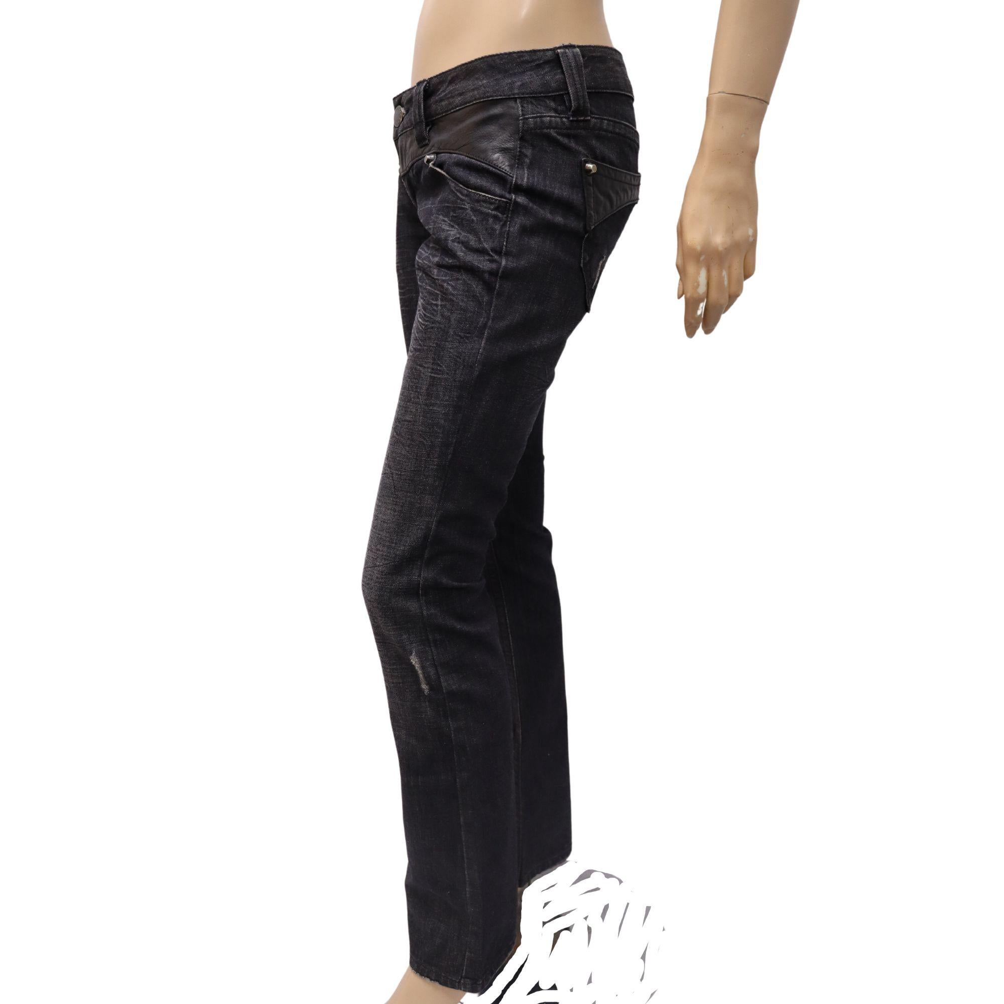 Jean Paul Gaultier Jeans vaqueros vintage de tiro bajo UE 26 Negro en venta