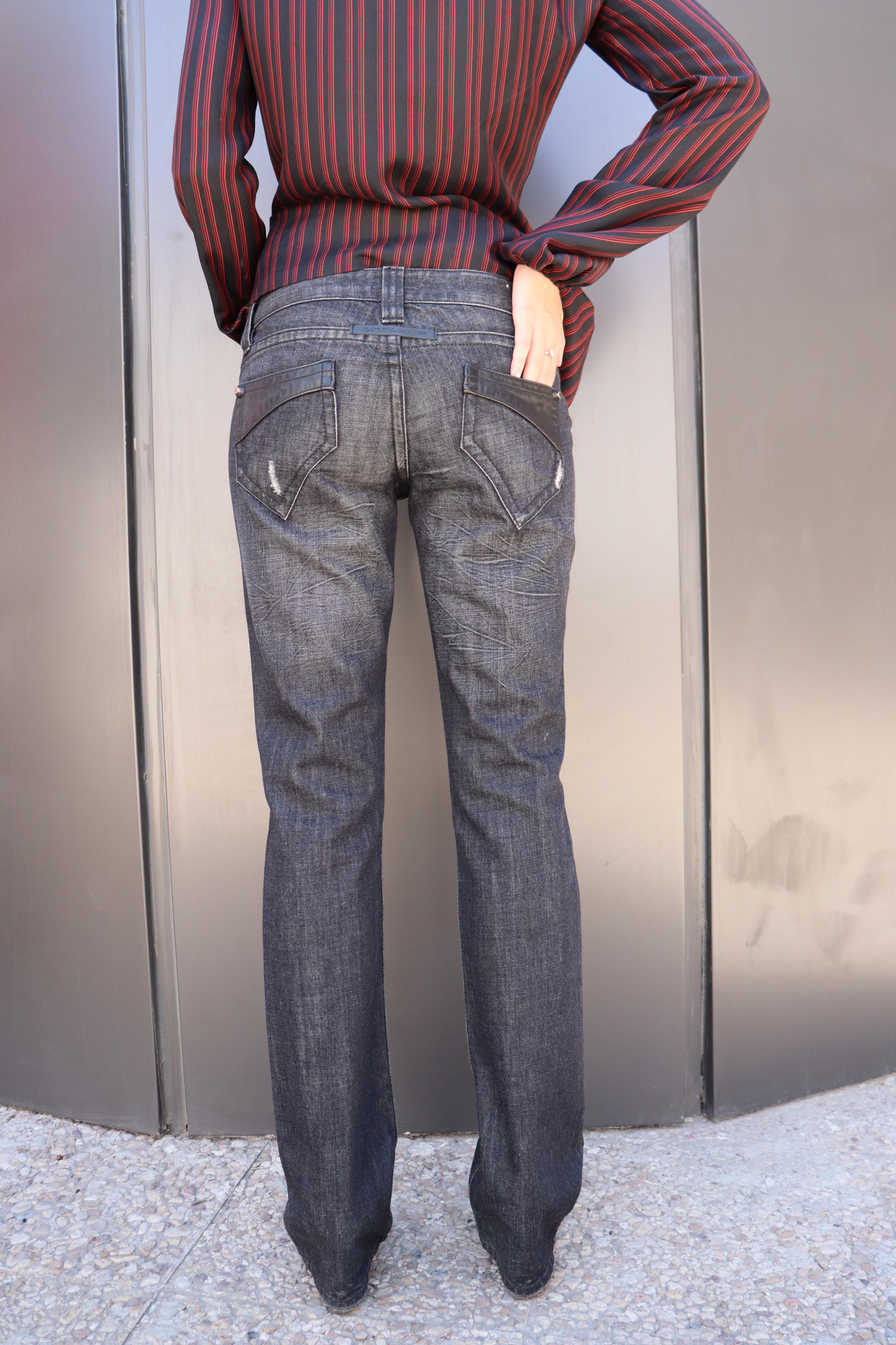 Jean Paul Gaultier Jeans vaqueros vintage de tiro bajo UE 26 en venta 4