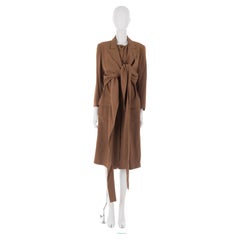 Jean Paul Gaultier F/W 1983 coffee brown layered knotted trench coat