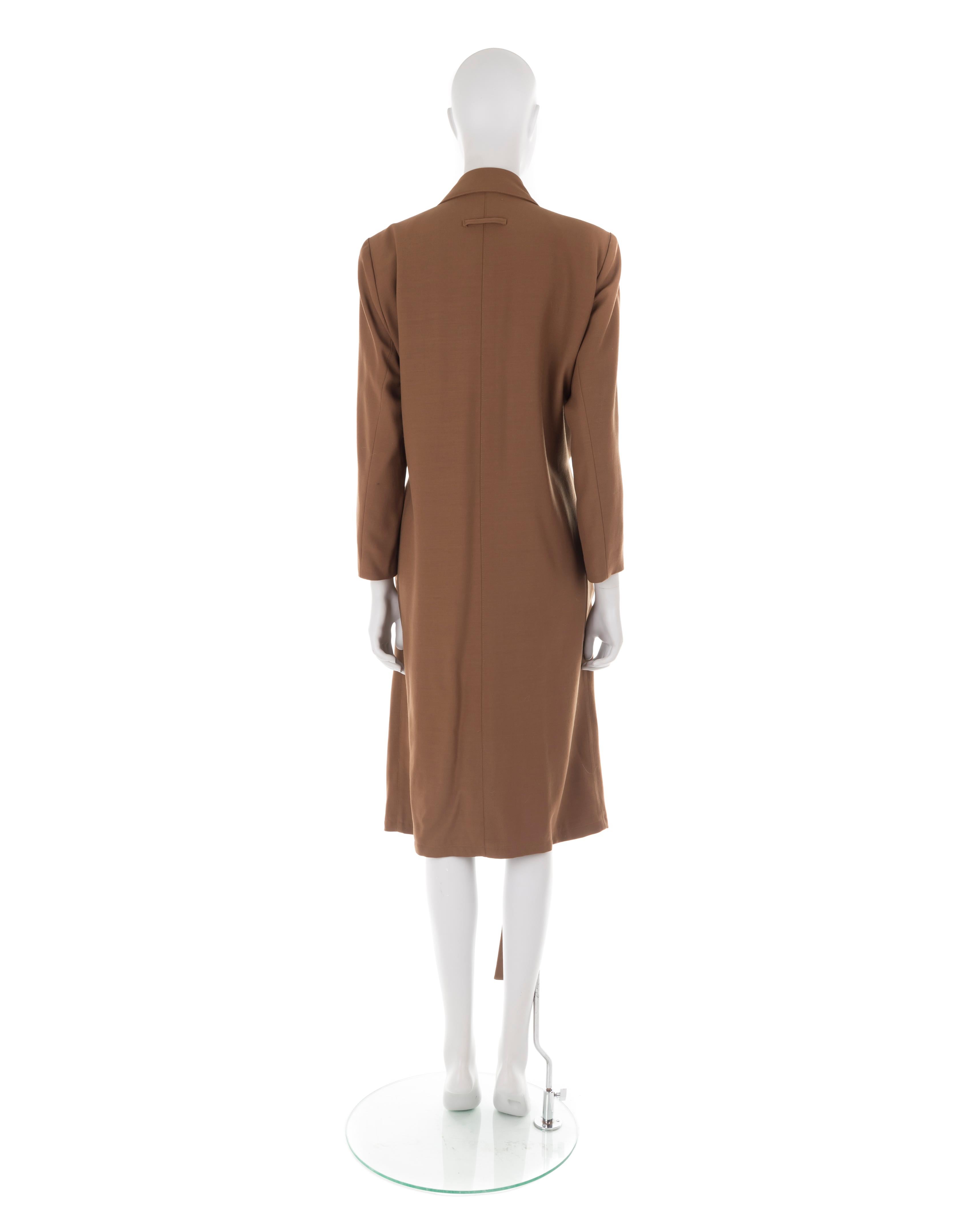 Jean Paul Gaultier F/W 1983 coffee brown layered knotted trench coat For Sale 2