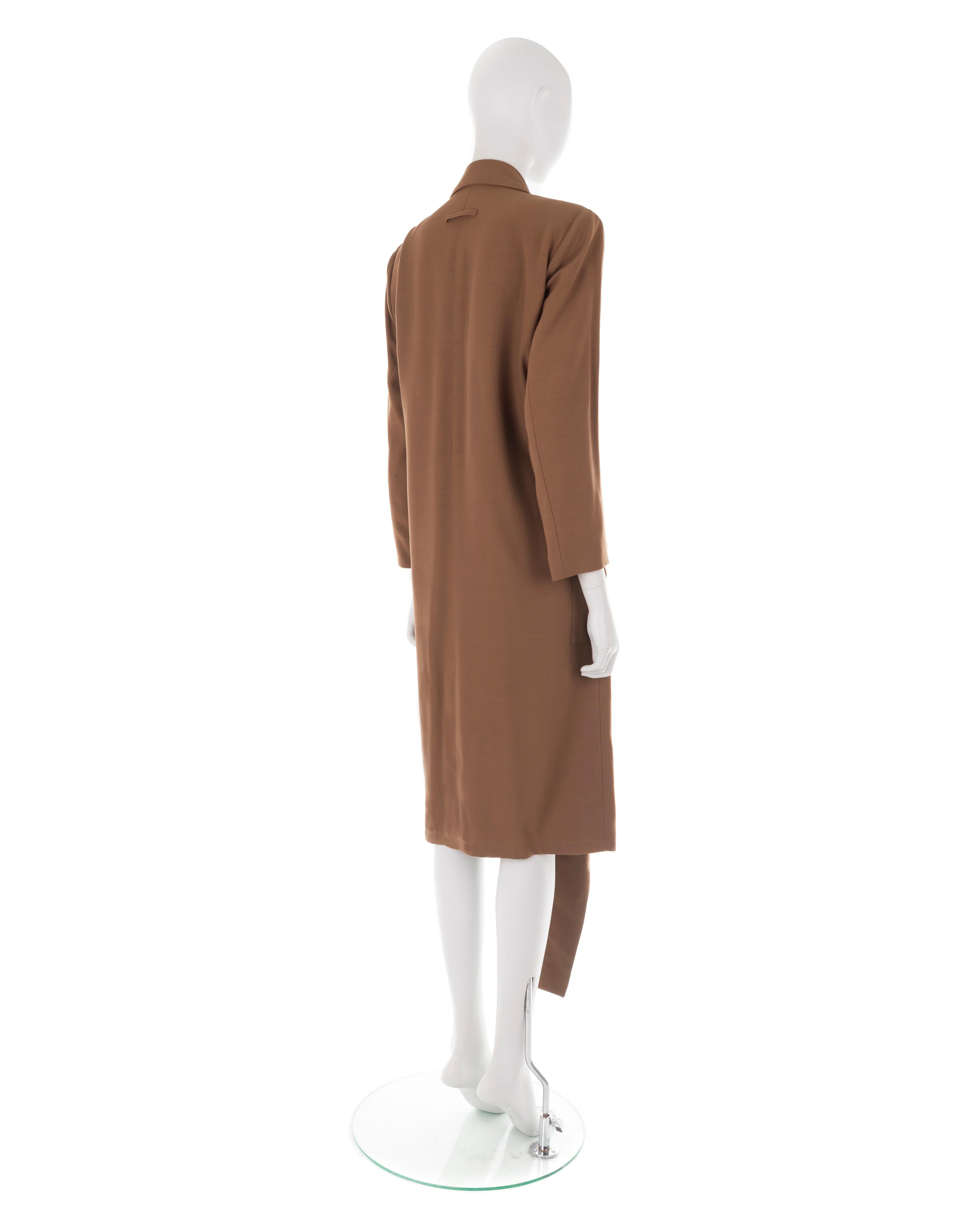 Jean Paul Gaultier F/W 1983 coffee brown layered knotted trench coat For Sale 4