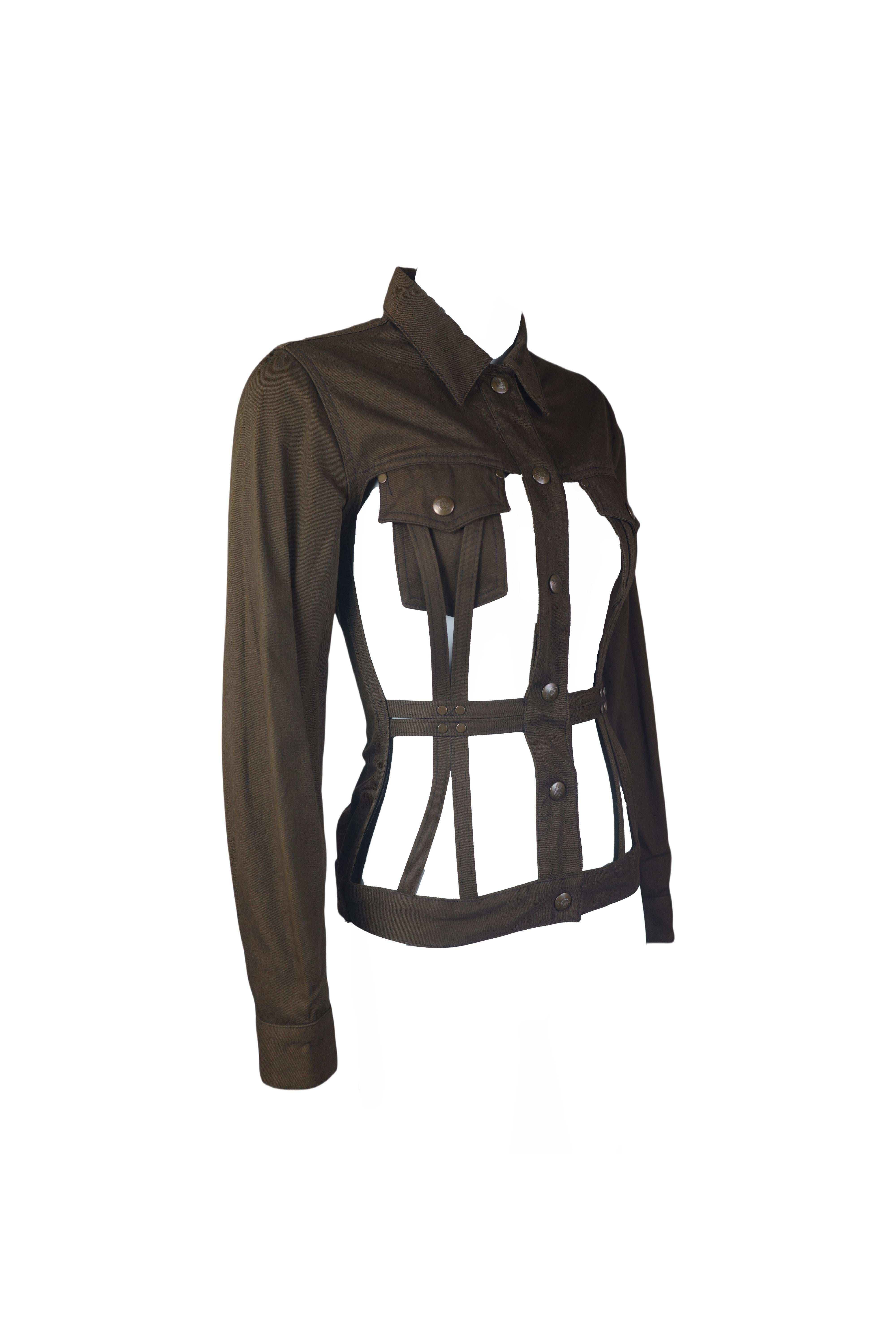Nero JEAN PAUL GAULTIER F/w 1989 Cutout Cage Jacket in vendita