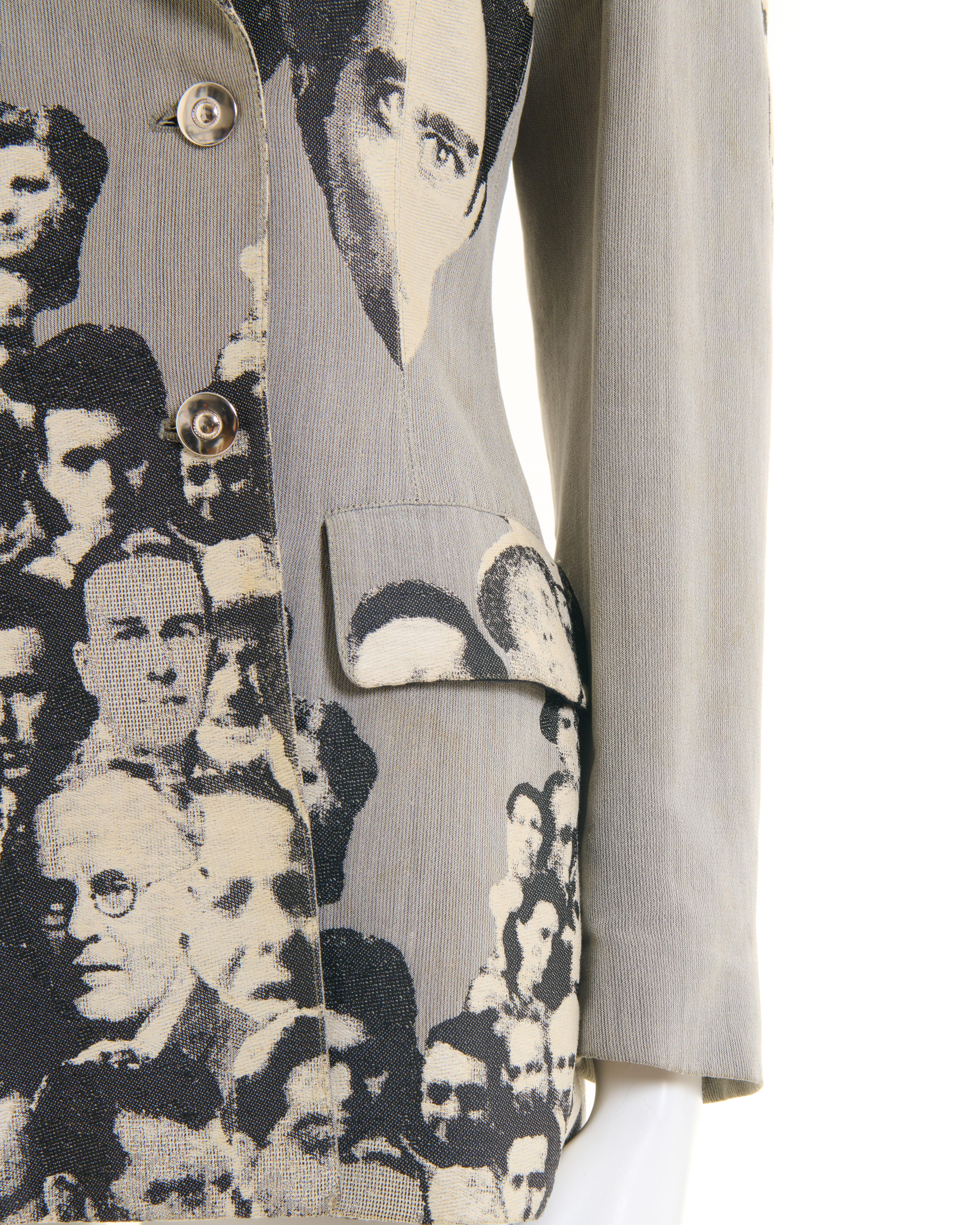 Jean Paul Gaultier F/W 1992/93 ‘Fanatics of Photography’  jacquard  faces jacket For Sale 9