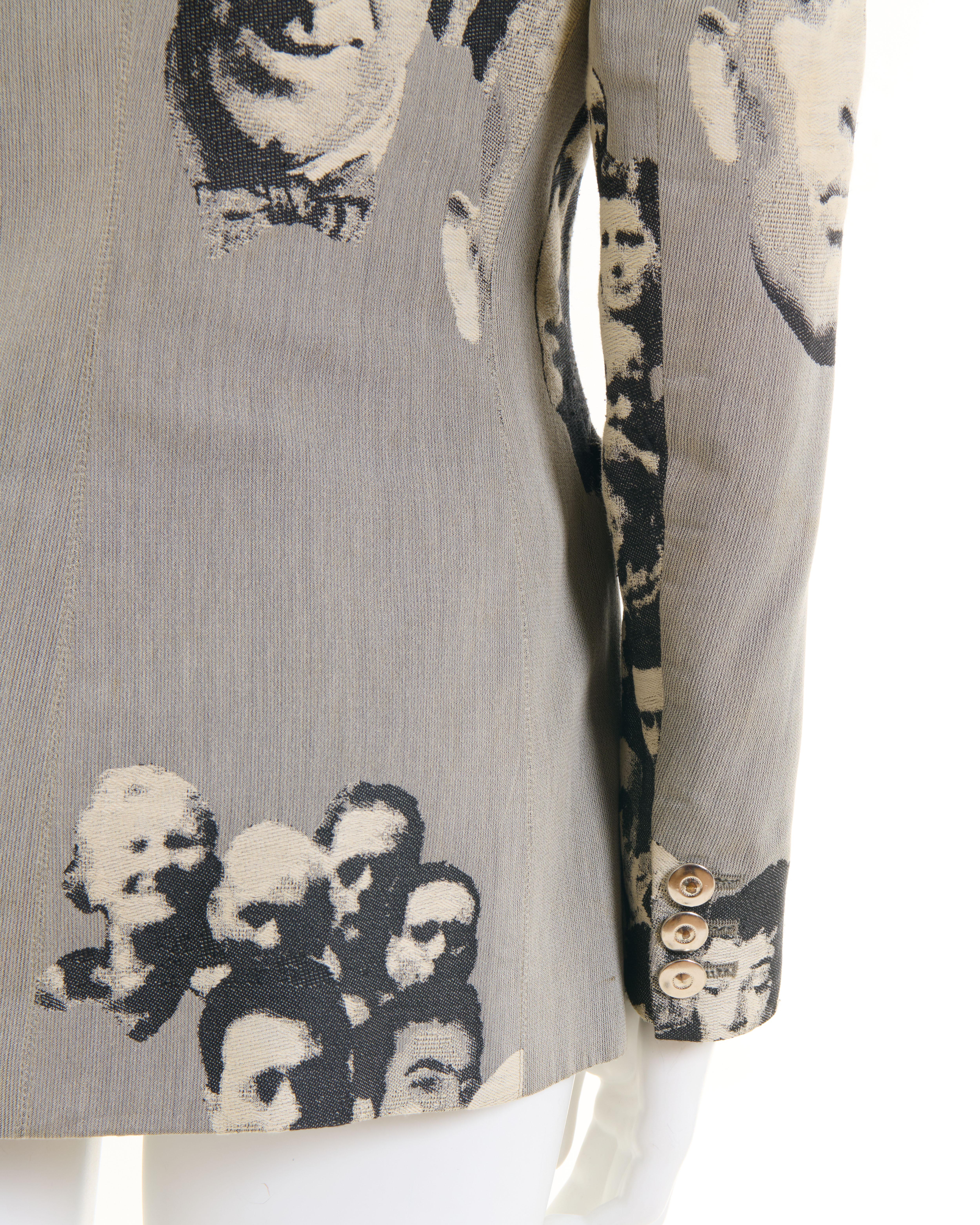 Jean Paul Gaultier F/W 1992/93 ‘Fanatics of Photography’  jacquard  faces jacket For Sale 3