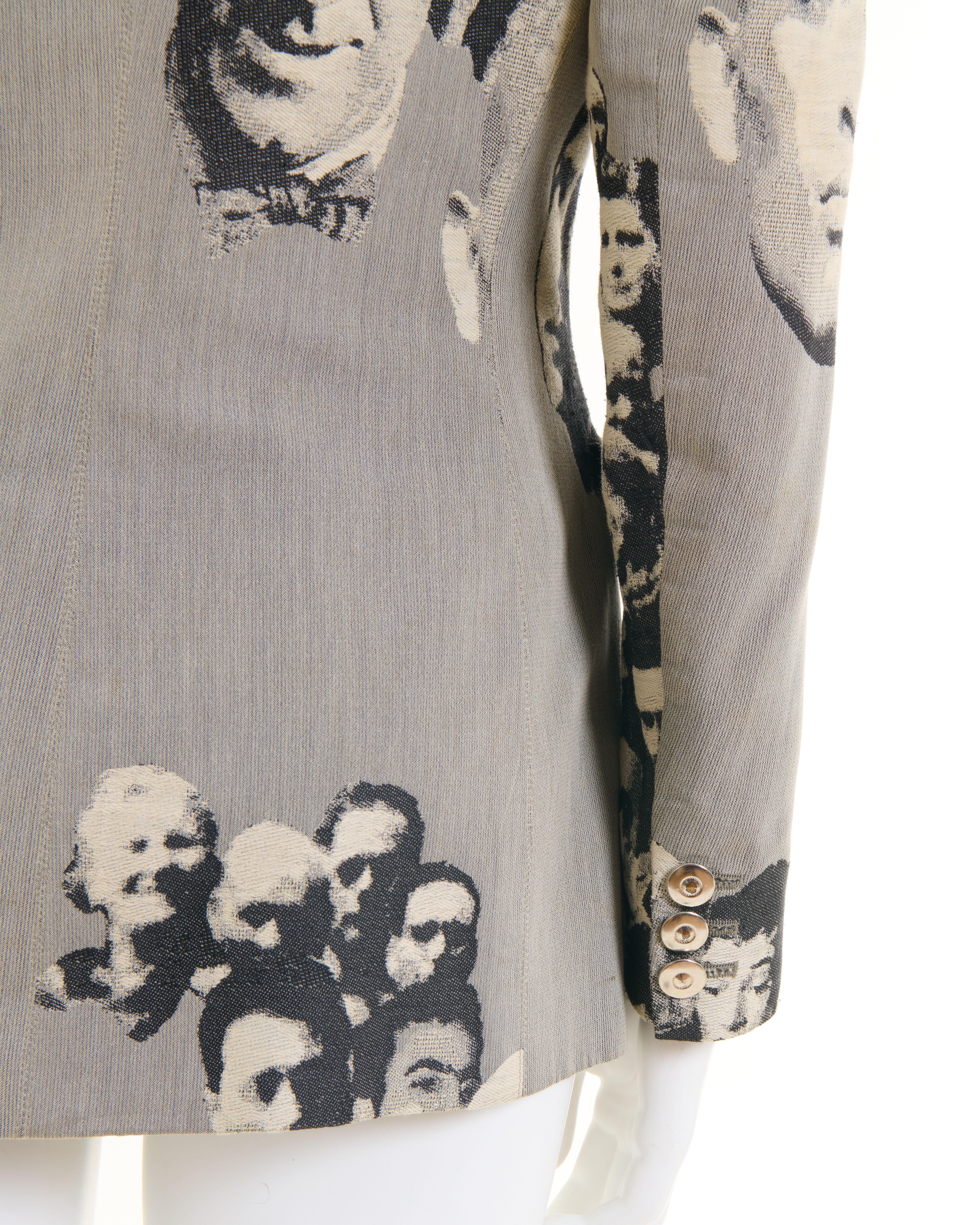 Jean Paul Gaultier F/W 1992/93 ‘Fanatics of Photography’  jacquard  faces jacket For Sale 4