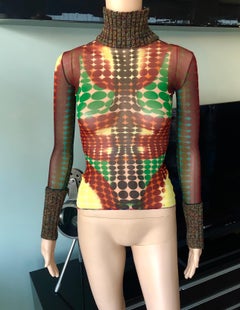 Jean Paul Gaultier F/W 1995 Runway Iconic Cyber Dots Sheer Top