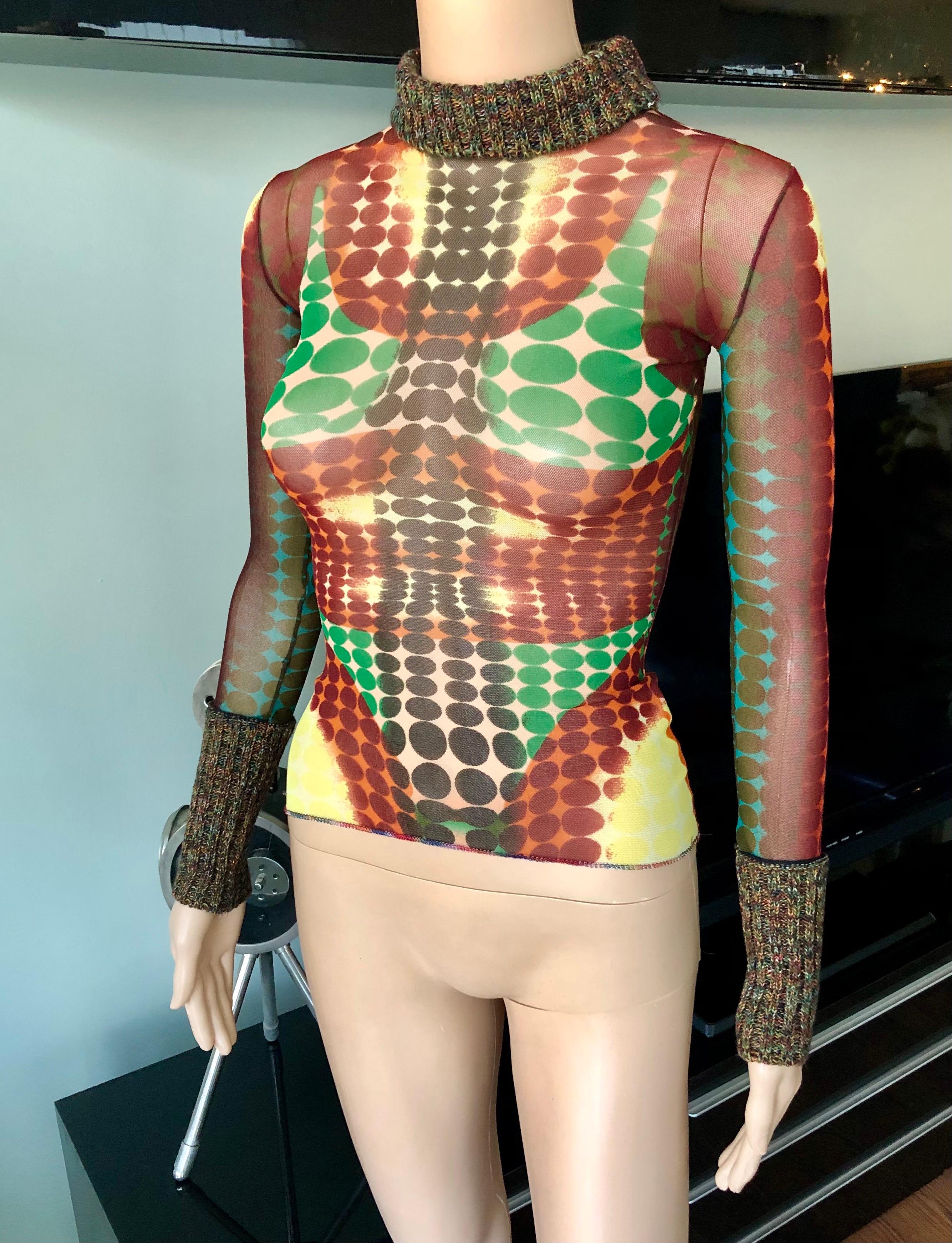 Jean Paul Gaultier A/I 1995 - Top con trasparenze a Dot Dot Dot Iconic Cyber - in passerella In condizioni ottime in vendita a Naples, FL
