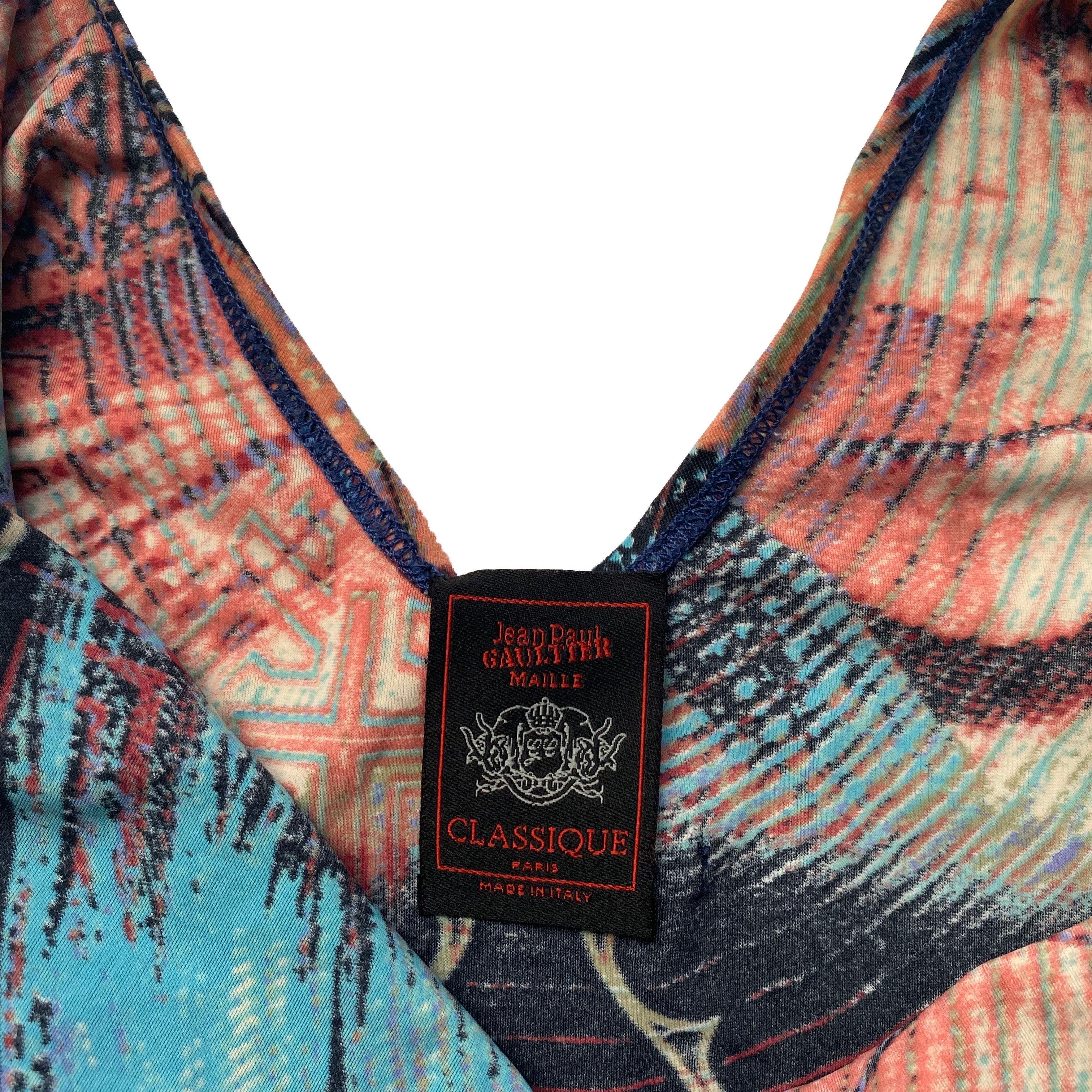 Jean Paul Gaultier H/W 1996 Bodysuit mit brasilianischem Currency-Druck (Schwarz) im Angebot