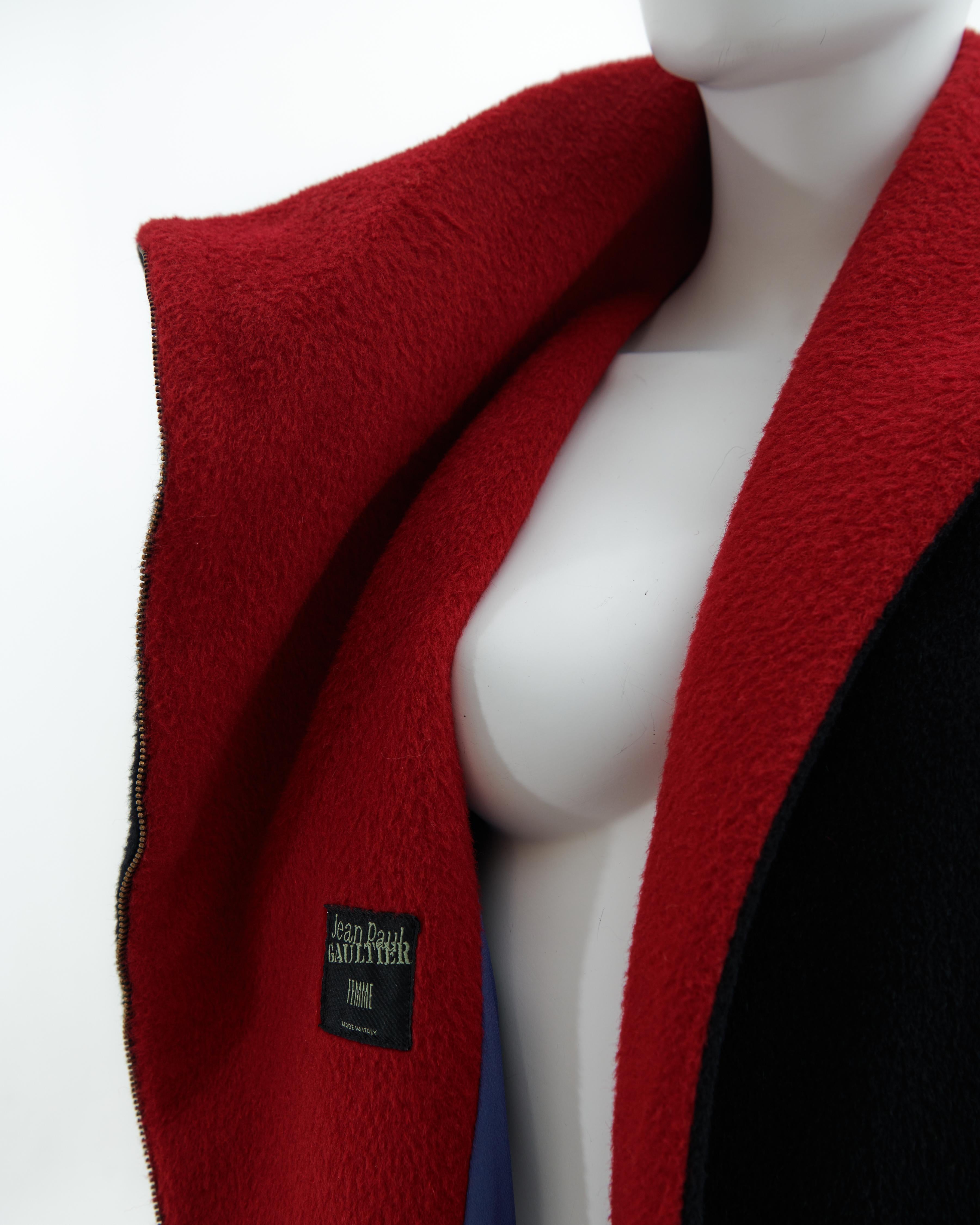 Jean Paul Gaultier F/W 1996 Multicolor mohair zipper coat For Sale 7