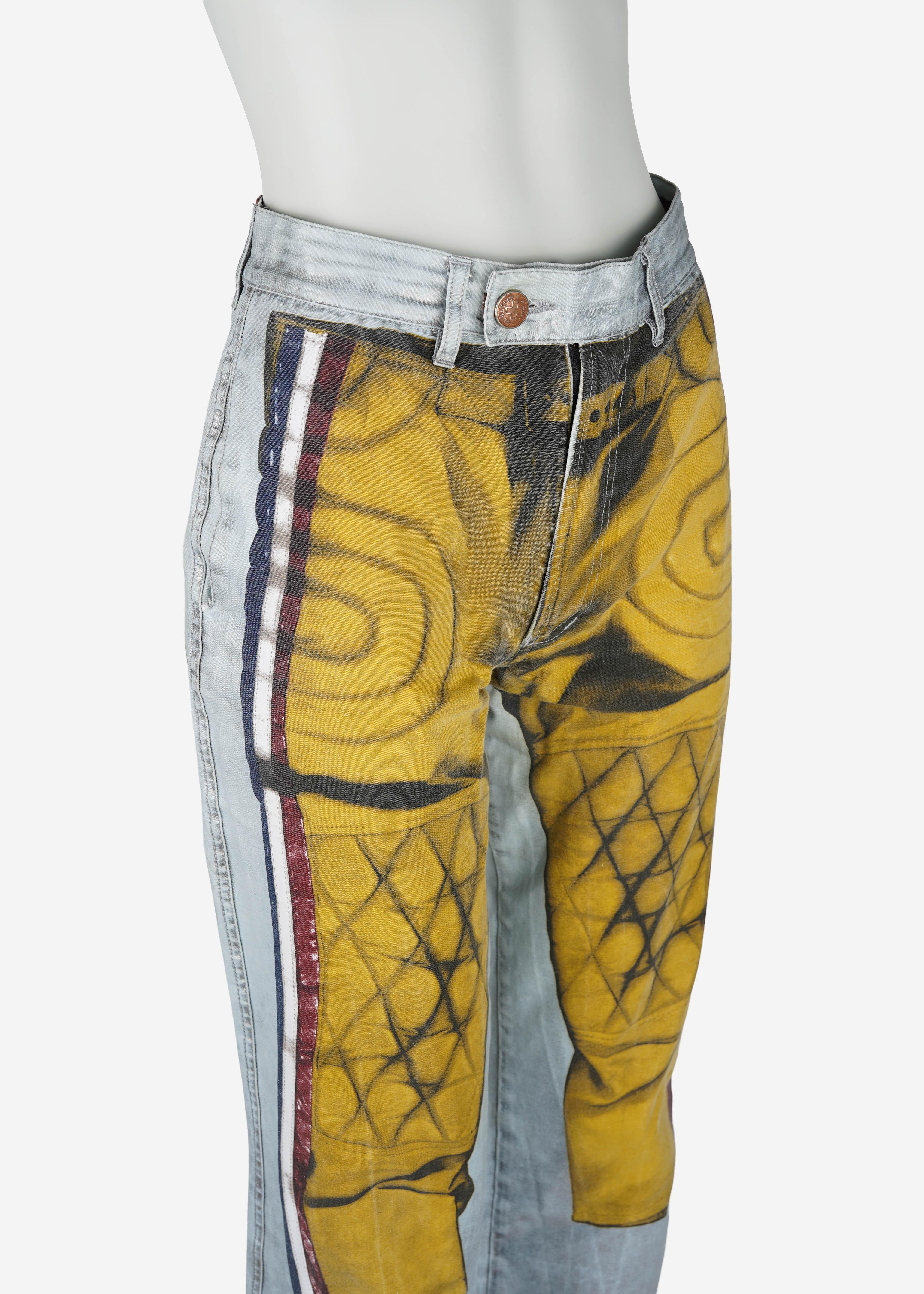 Jean Paul Gaultier F/W 1999 Trompe L'Oeil Layered Print Pants Worn