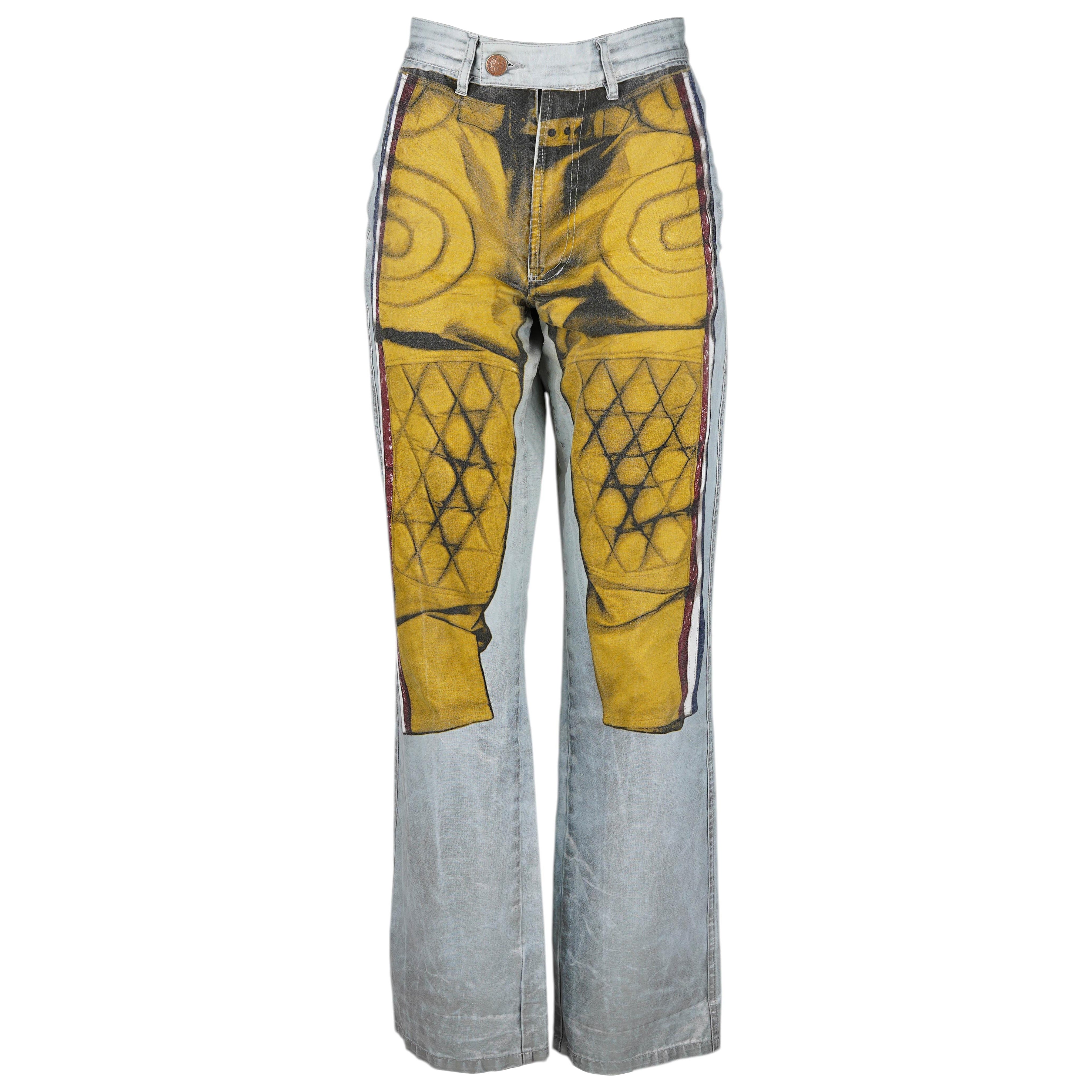 Jean Paul Gaultier F/W 1999 Trompe L'Oeil Layered Print Pants Worn