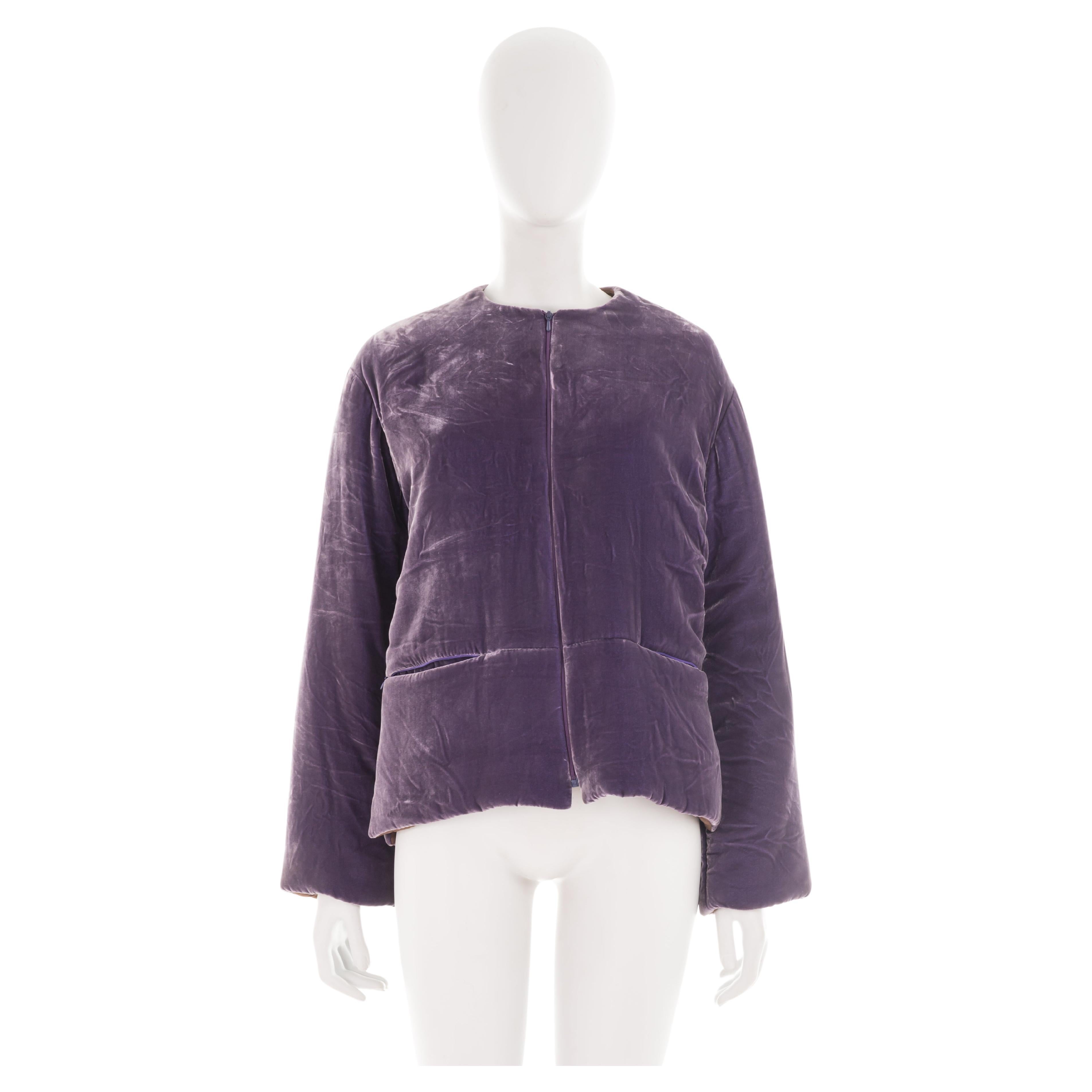 Jean Paul Gaultier F/W 2000 purple velvet bomber jacket For Sale