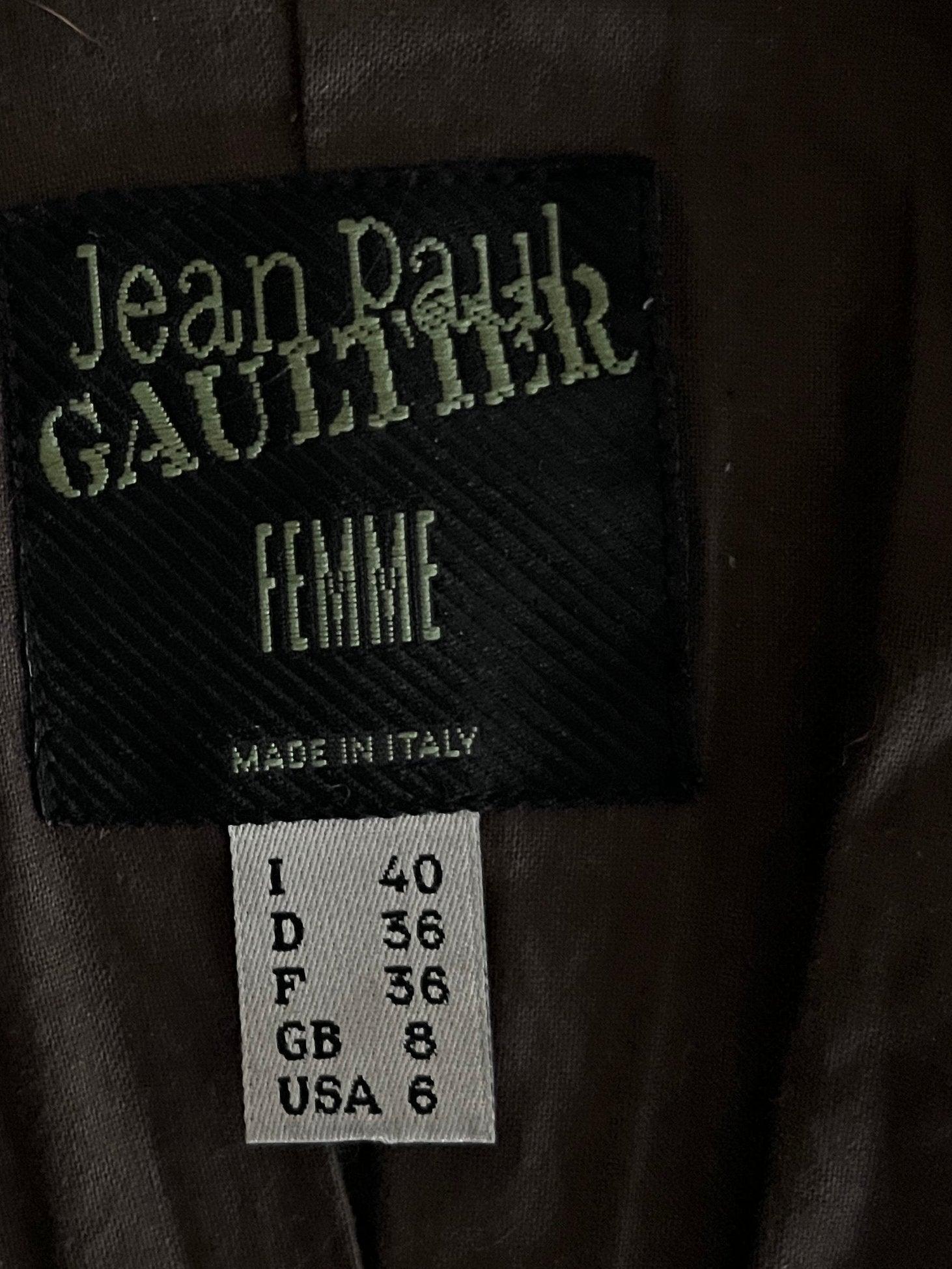 JEAN PAUL GAULTIER F/w 2001 Deconstructed Two Piece Leather Jacket en venta 13