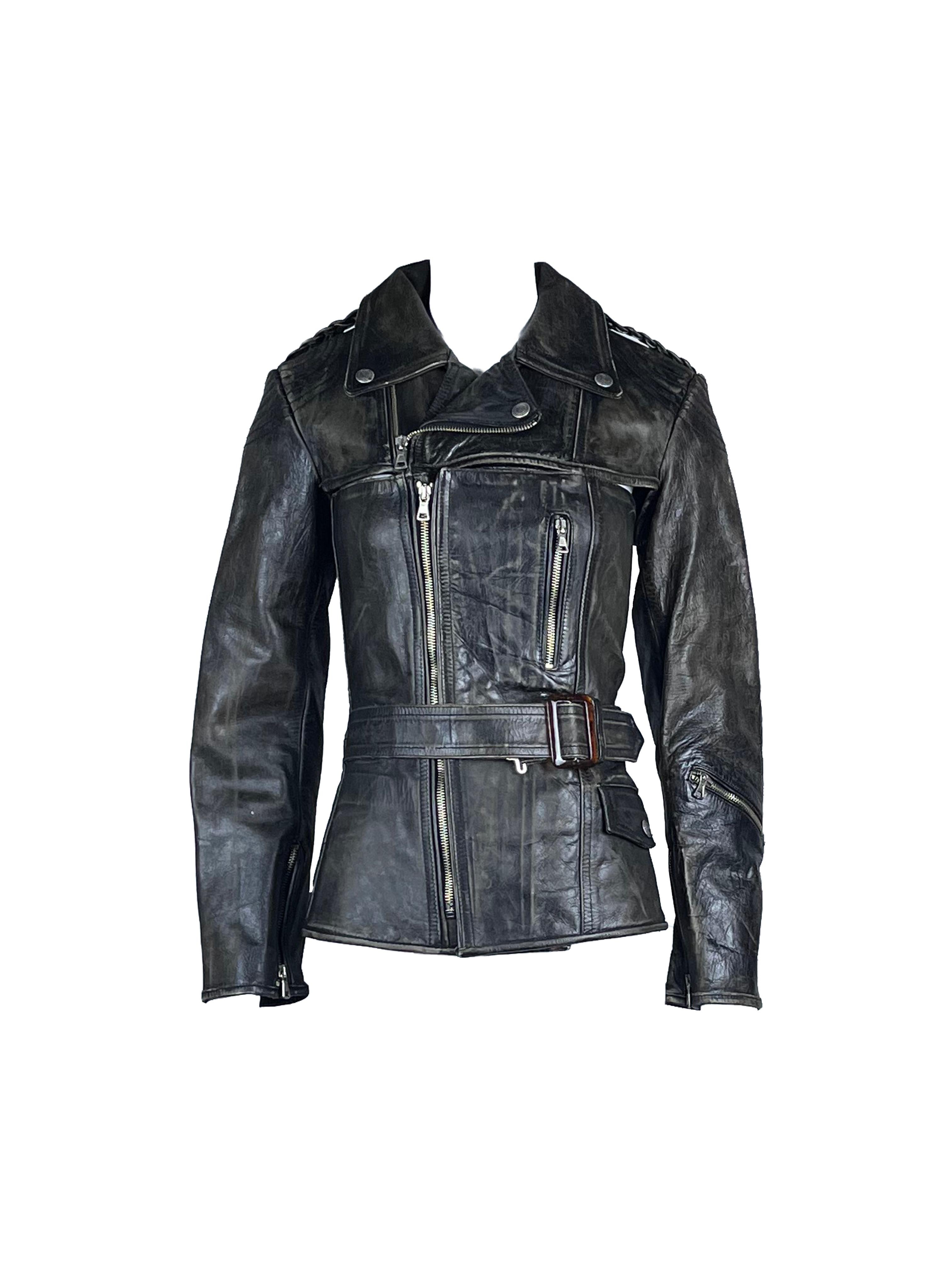 This innovative removable suit combines versatility with edgy, utilitarian design. Crafted from high-quality black leather, the suit features a structured jacket with a classic collar, long sleeves, and multiple zippered details for a bold,