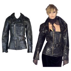 JEAN PAUL GAULTIER F/w 2001 Deconstructed Two Piece Leather Jacket