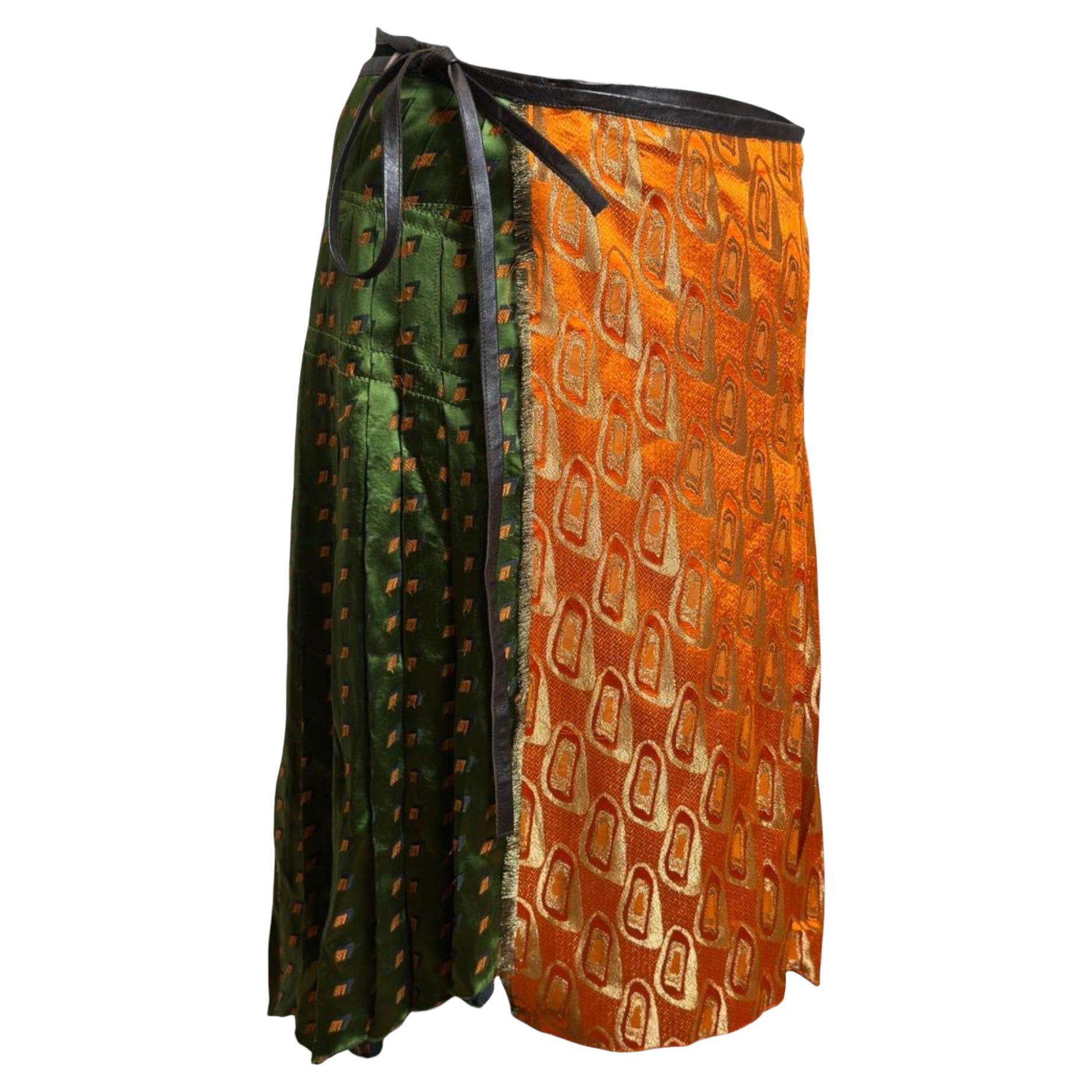 Jean Paul Gaultier F/W 2002 Patchwork Brocade Silk Wrap Skirt