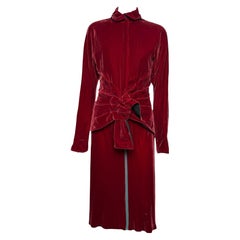 Jean Paul Gaultier F/W 2004 Burgundy Velvet Dress and Jacket Ensemble