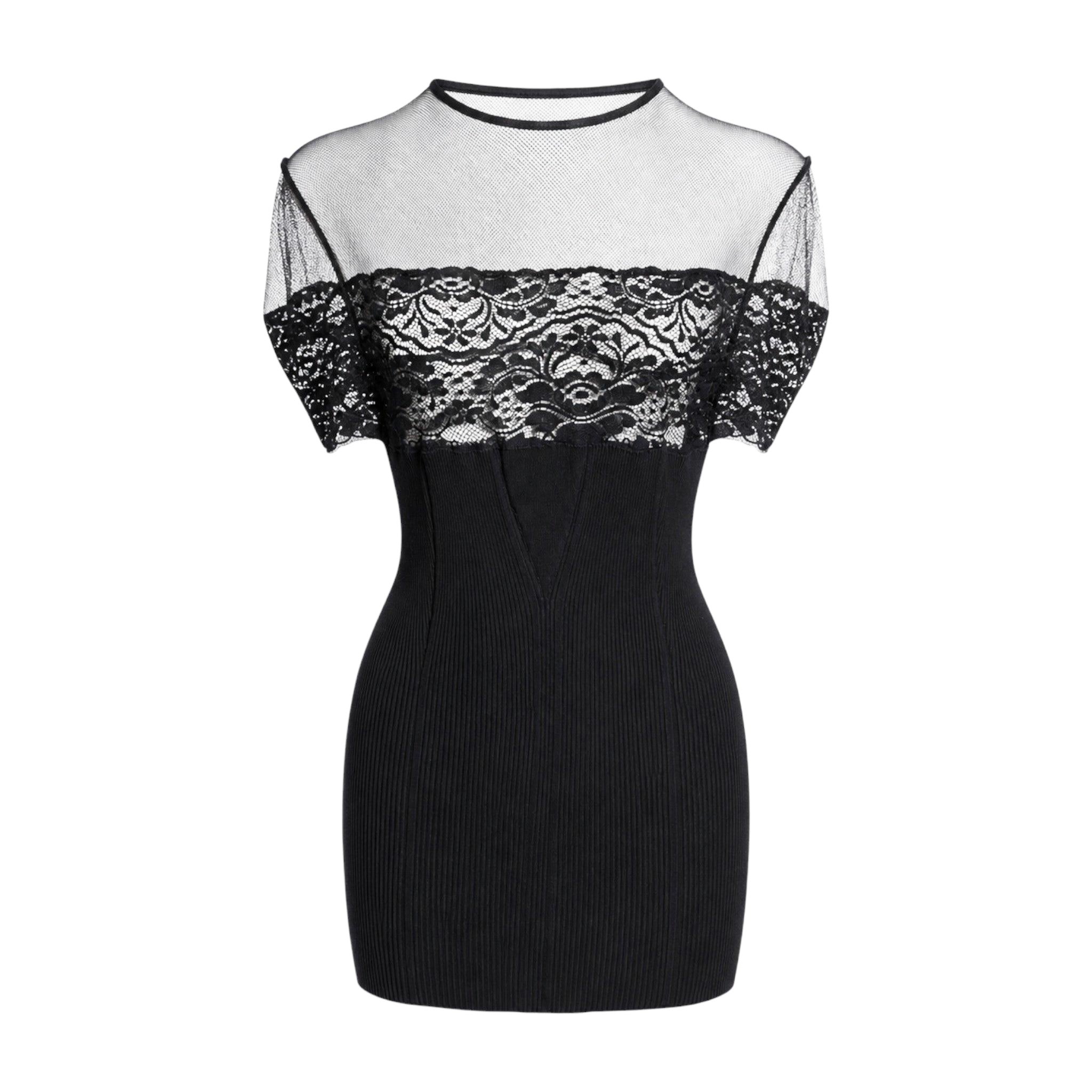 Jean Paul Gaultier A/I 2005 Vestito midi in rete e pizzo