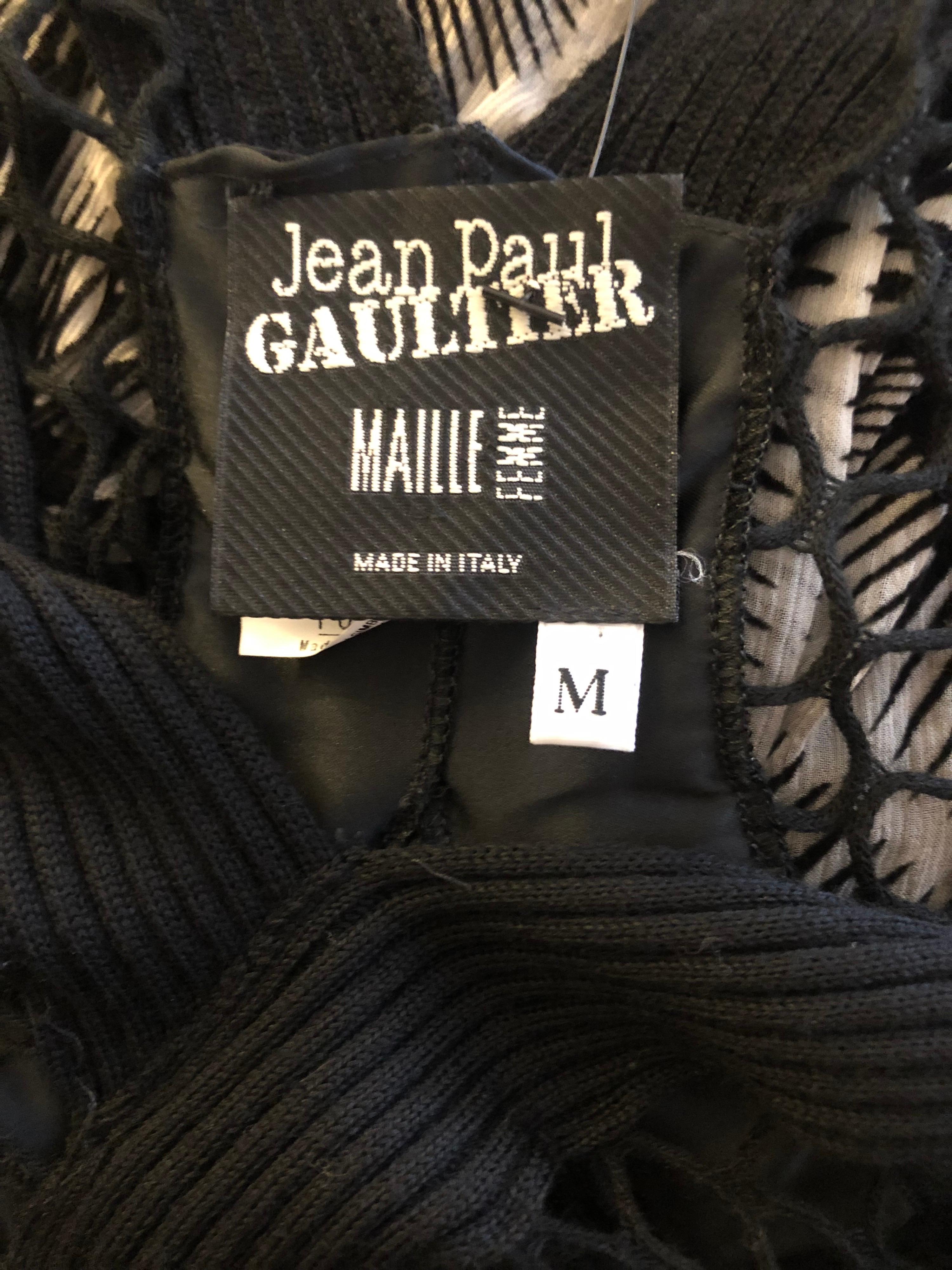 Jean Paul Gaultier F/W 2009 Runway Sheer Mesh Crochet Open Knit Maxi Dress In Good Condition For Sale In Naples, FL
