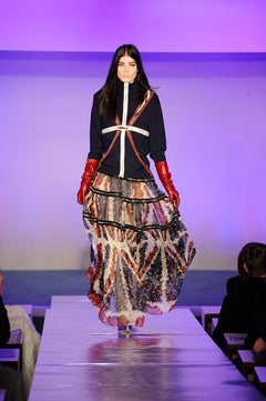 Jean Paul Gaultier F/W 2014 Silk Chiffon Print Convertible Zipper Dress