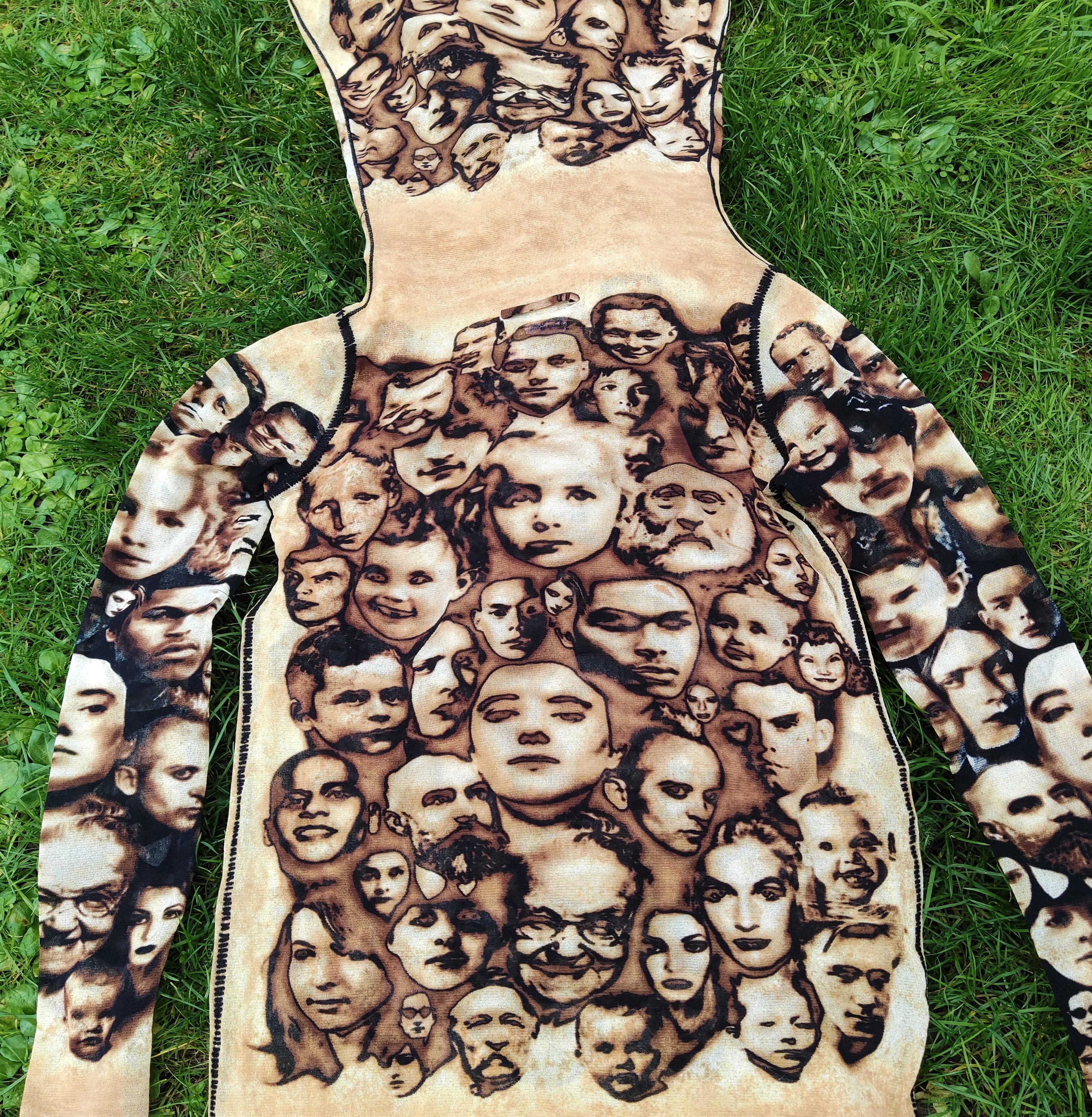 Jean Paul Gaultier Face Faces People Portrait Mesh Photos T-Shirt Top Tee 6