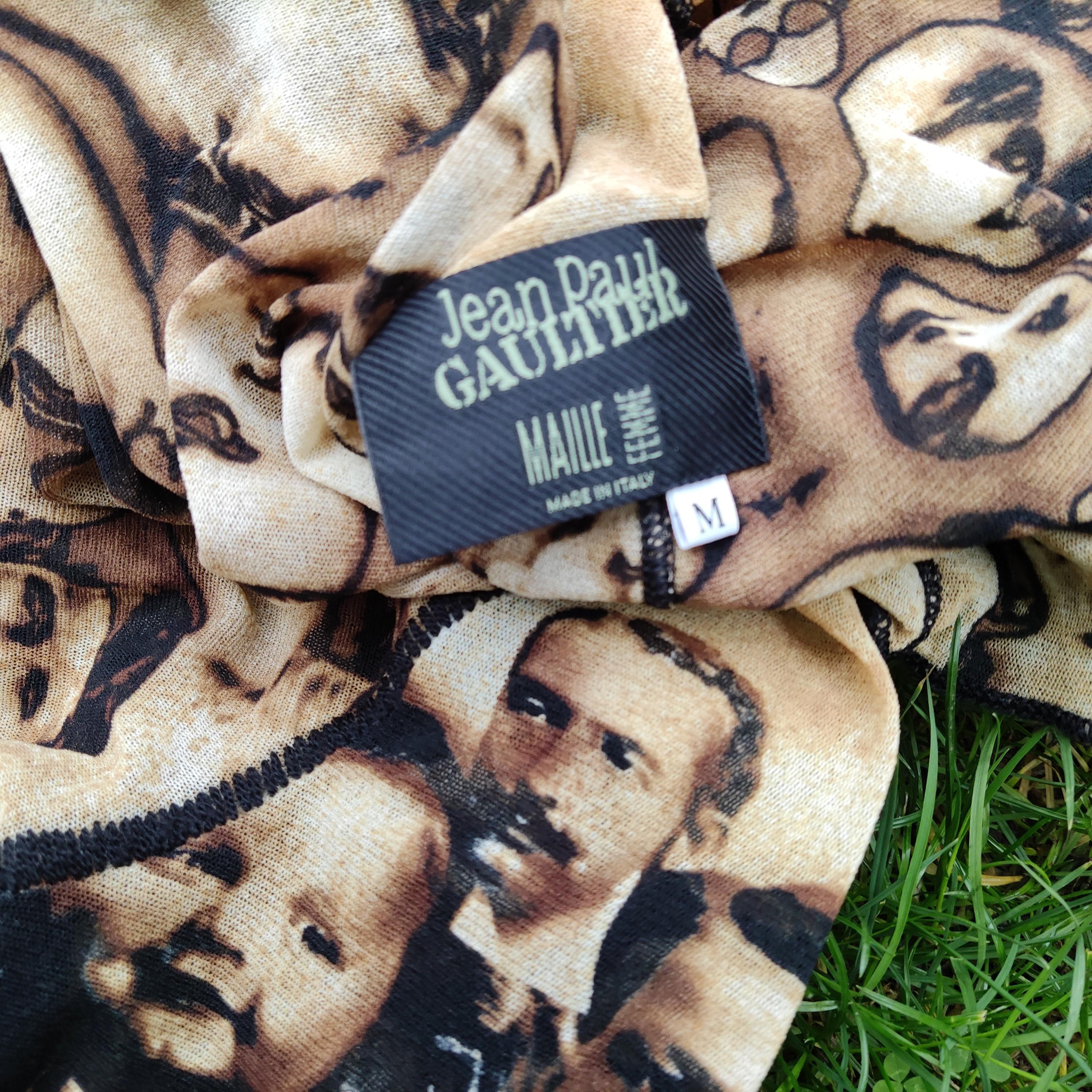 Jean Paul Gaultier Face Faces People Portrait Mesh Photos T-Shirt Top Tee 9