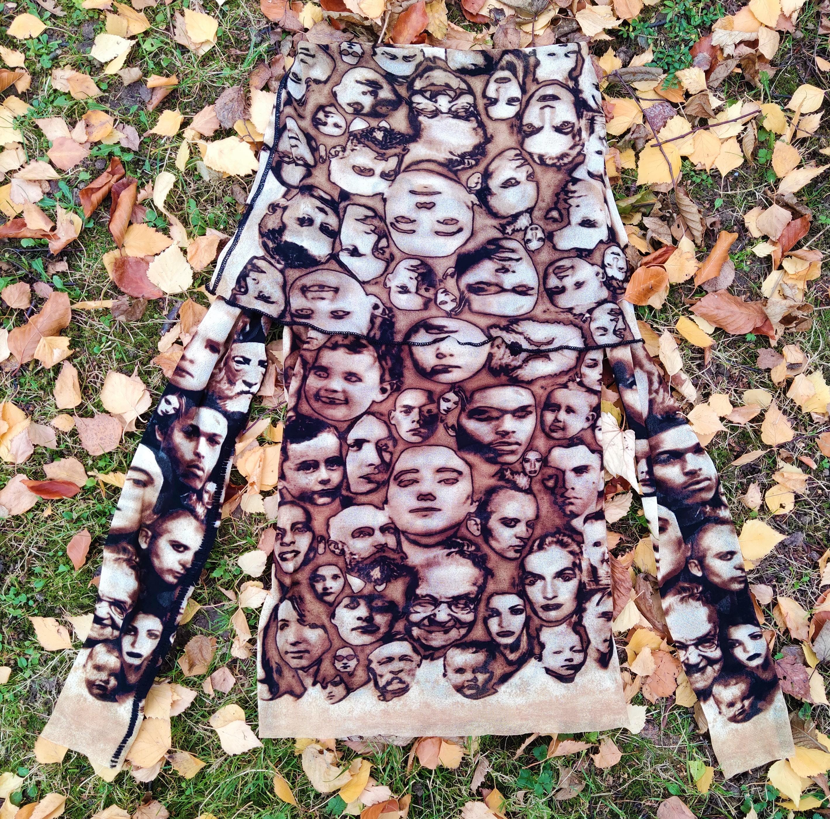 Jean Paul Gaultier Face Faces People Portrait Mesh Photos T-Shirt Top Tee 14