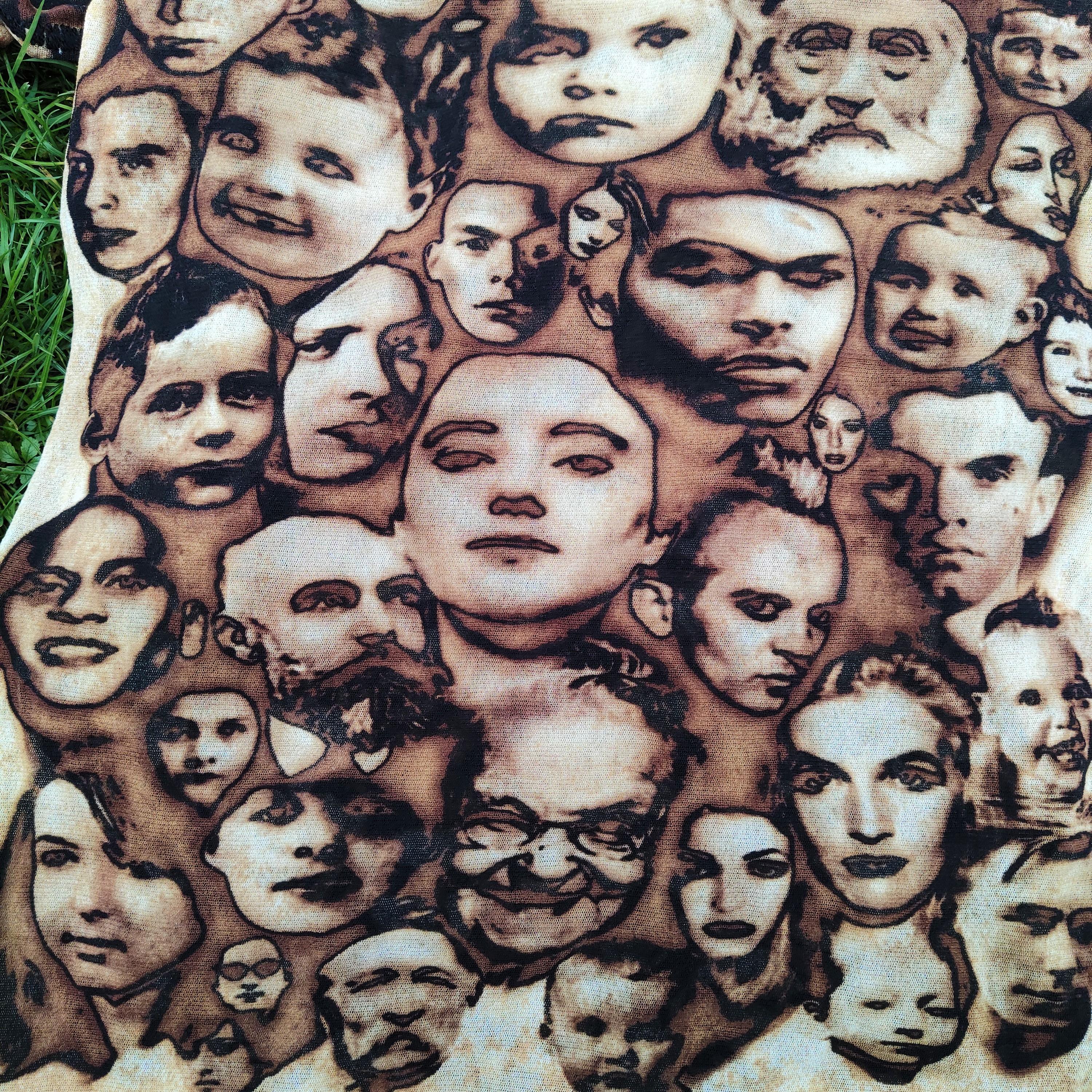 Jean Paul Gaultier Face Faces People Portrait Mesh Photos T-Shirt Top Tee 1