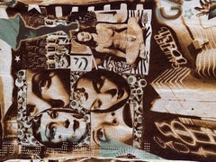 JEAN PAUL GAULTIER faces print mesh top vintage long sleeve