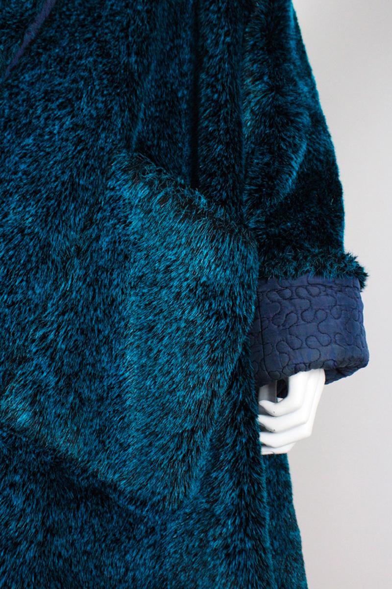 Jean Paul Gaultier Fall 1985 Faux Fur Coat In Good Condition For Sale In Norwich, GB