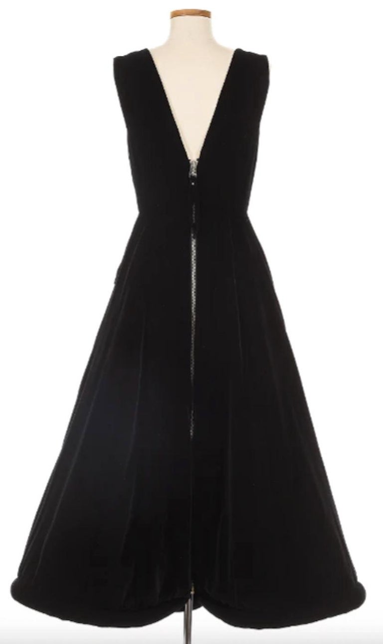 Jean Paul Gaultier Fall 1995 Black Velvet Dress with Front Zippers - Main Image