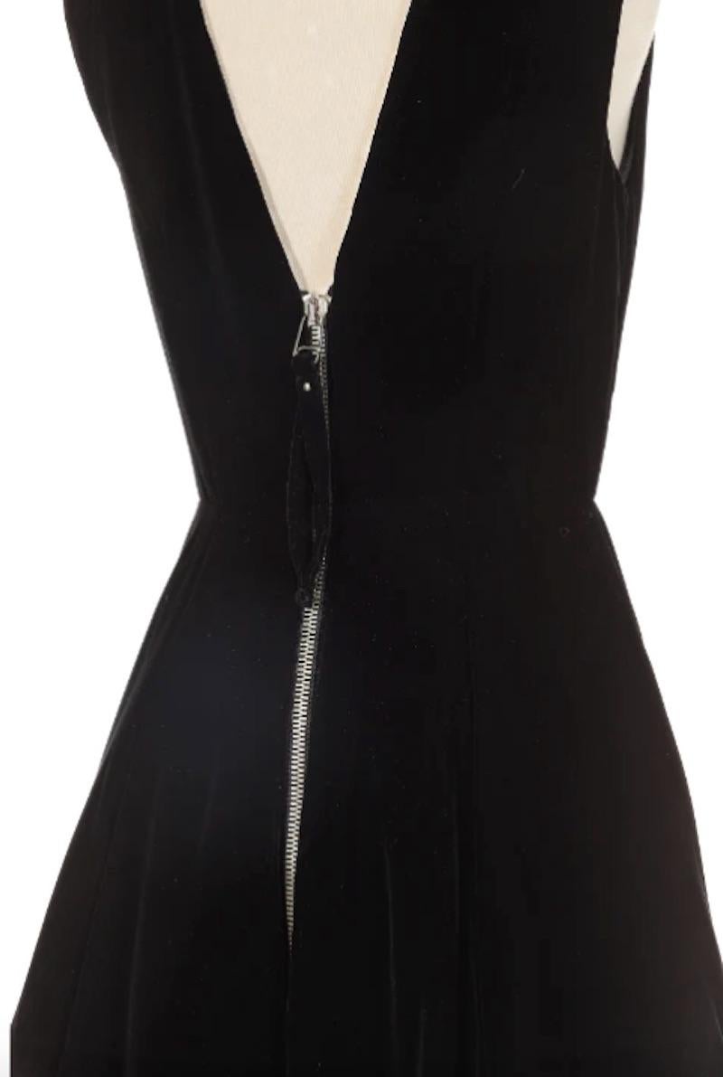 Jean Paul Gaultier Fall 1995 Black Velvet Dress with Front Zippers In Excellent Condition For Sale In New York, NY