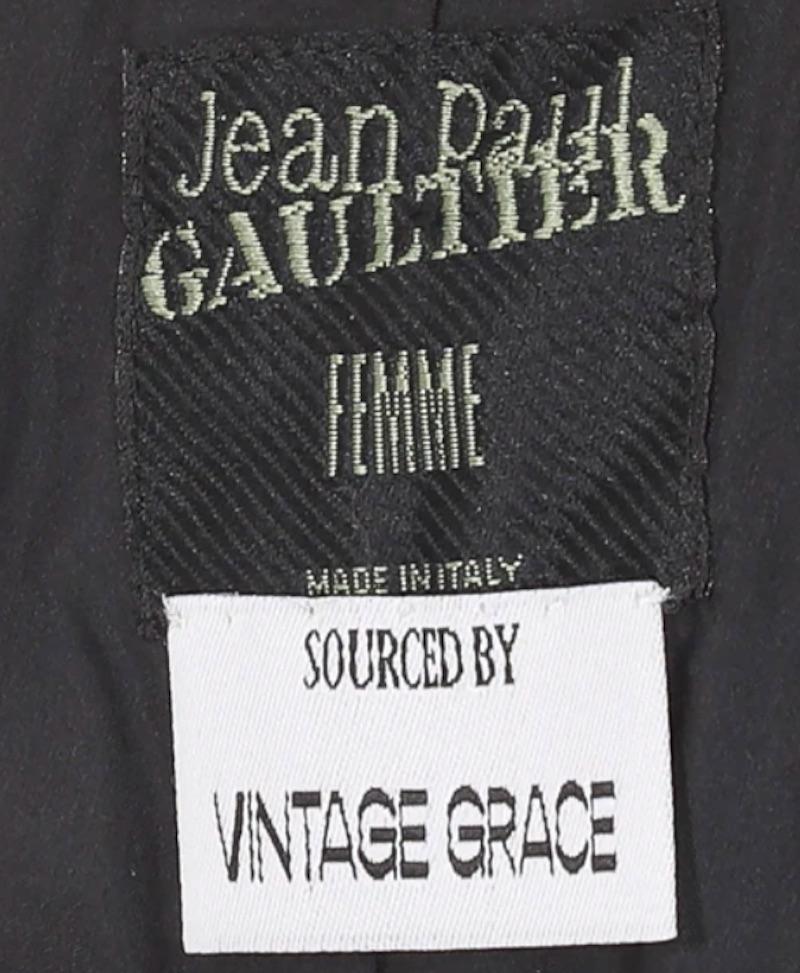 Jean Paul Gaultier Herbst 1995 Schwarzes Samtkleid mit Reißverschlüssen an der Vorderseite Damen im Angebot