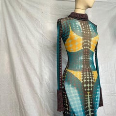 Jean Paul Gaultier Fall 1995 Runway Cyber Dots Mesh Dress