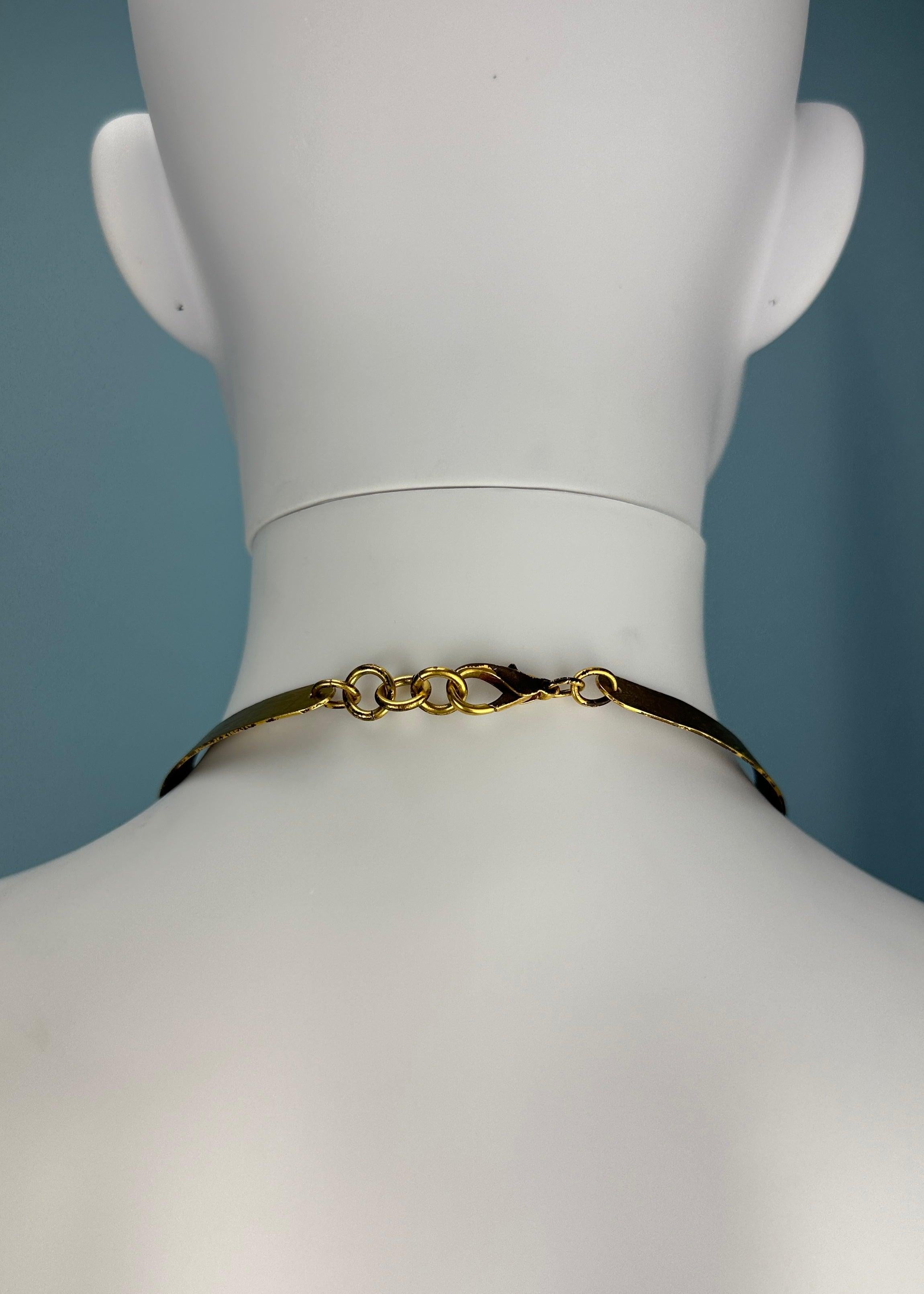 Jean Paul Gaultier Fall 1995 Runway Enamel Cross Choker Necklace 3