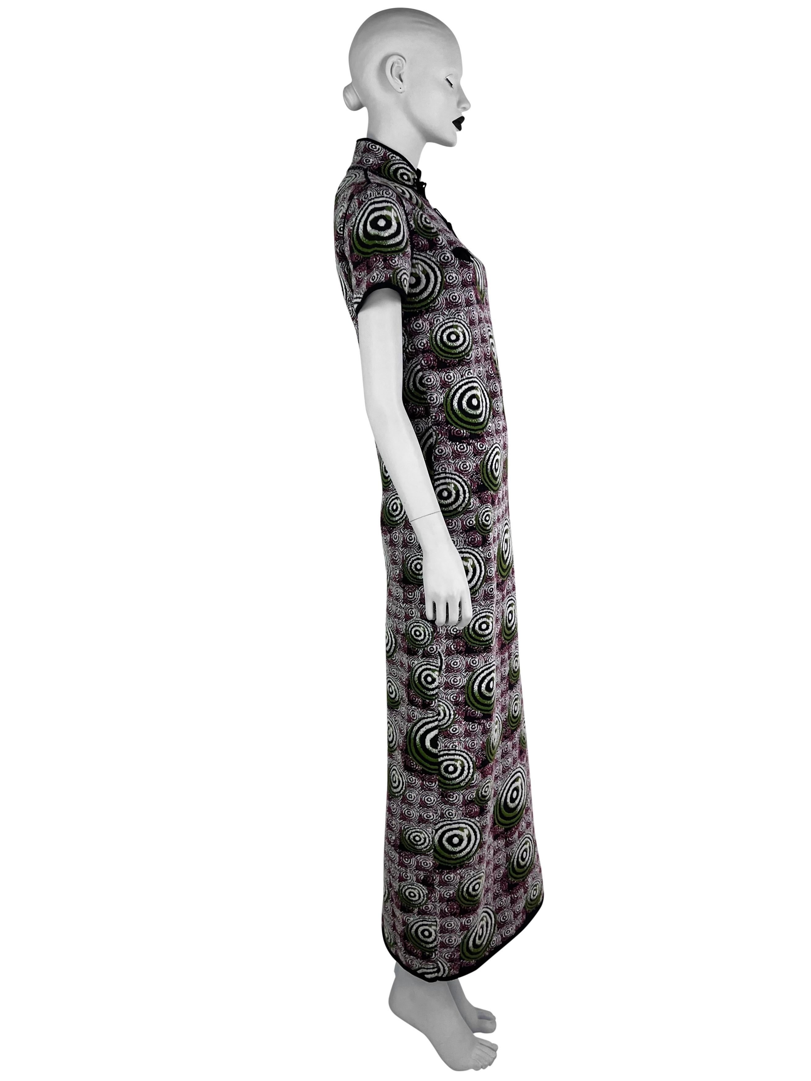 Jean-Paul Gaultier Fall 1996 Psychedelic Print Jacquard Cheongsam Dress For Sale 8