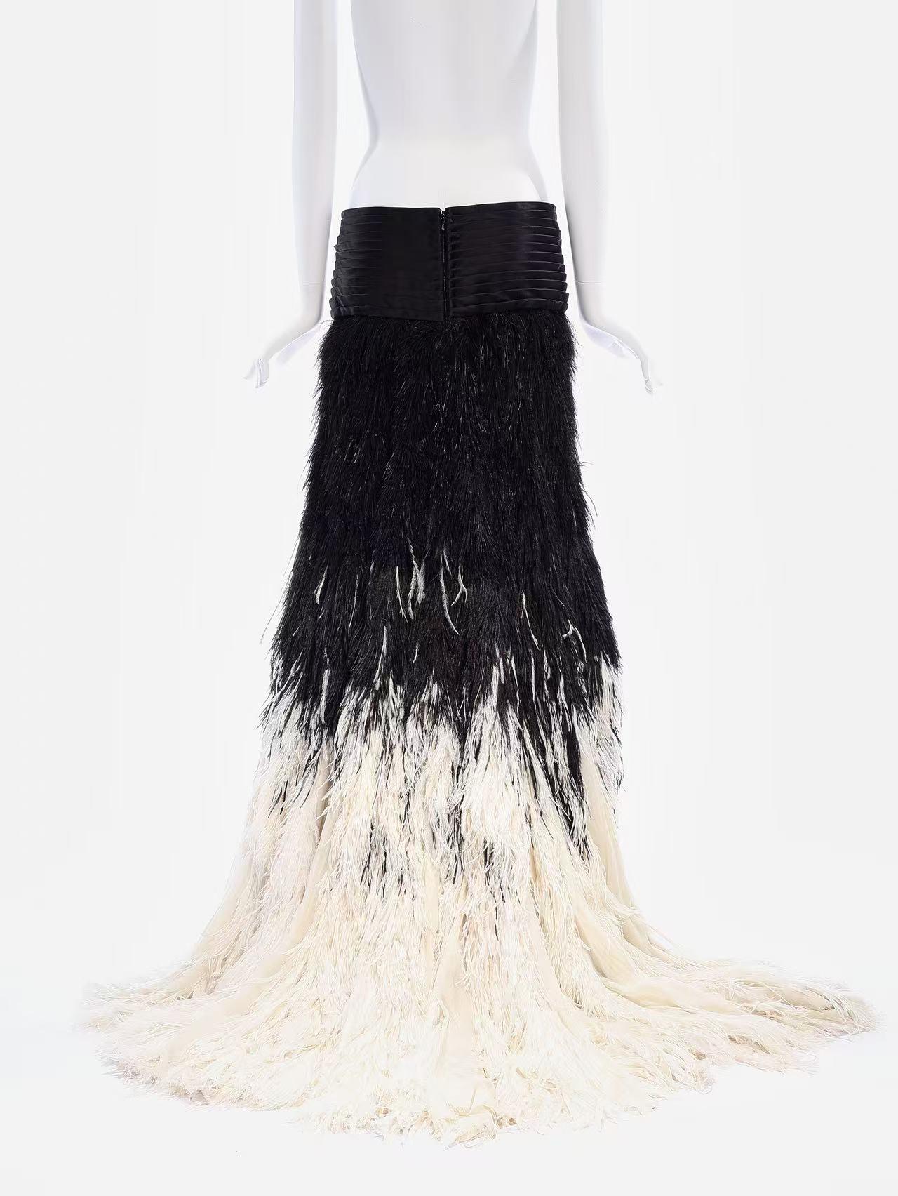 Jean Paul Gaultier Herbst 2011 Haute Couture Ombre Feder Herrenrock (FR 50) im Angebot 7