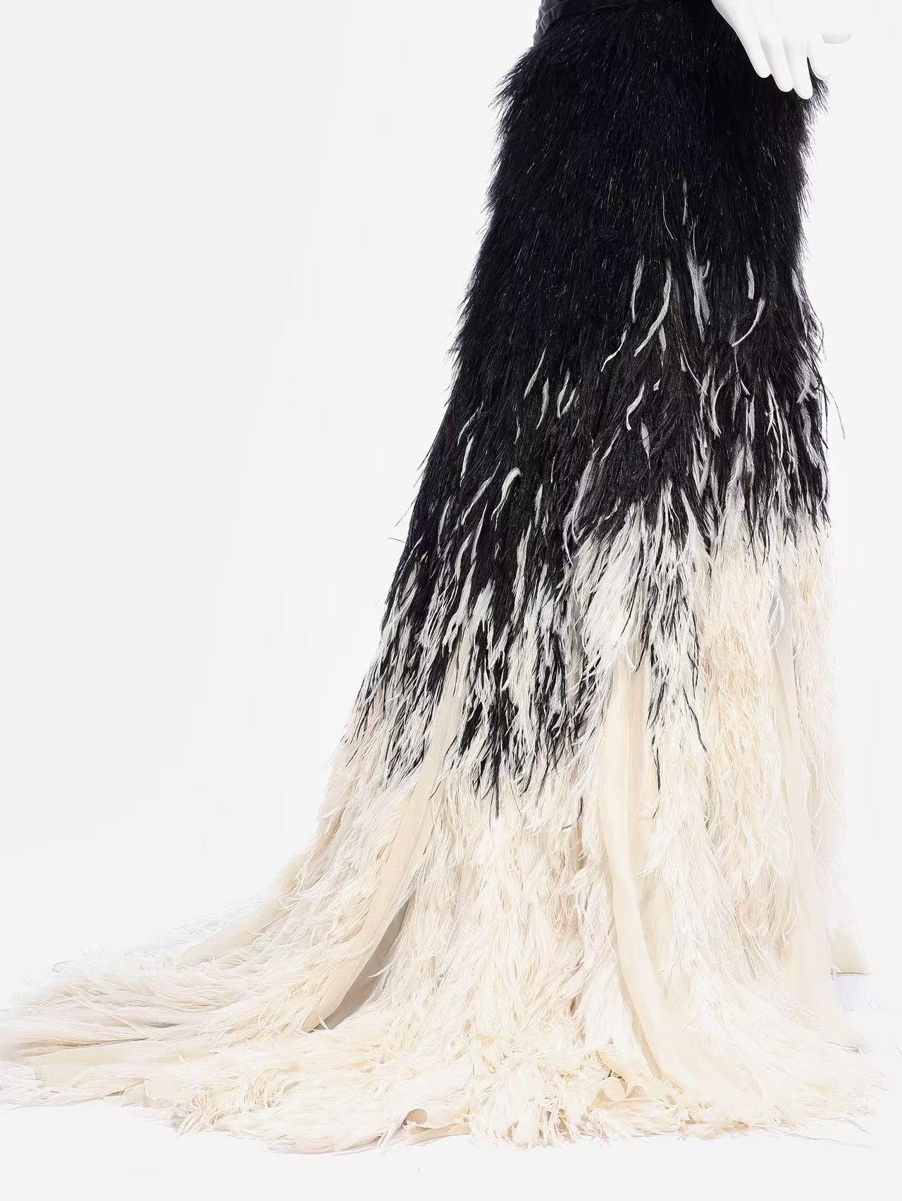 Jean Paul Gaultier Herbst 2011 Haute Couture Ombre Feder Herrenrock (FR 50) im Angebot 12