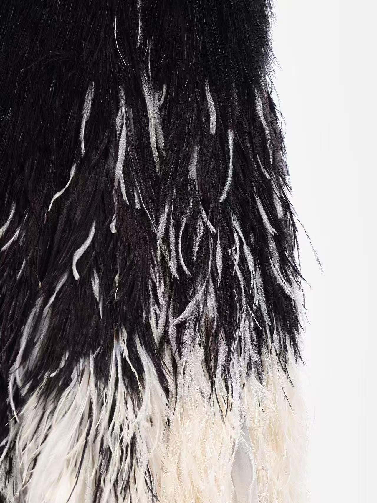 Jean Paul Gaultier Herbst 2011 Haute Couture Ombre Feder Herrenrock (FR 50) im Zustand „Gut“ im Angebot in Sydney, New South Wales