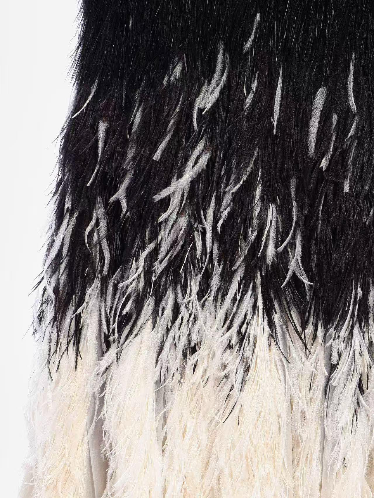 Jean Paul Gaultier Herbst 2011 Haute Couture Ombre Feder Herrenrock (FR 50) für Damen oder Herren im Angebot