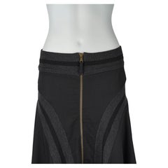 Jean Paul Gaultier Femme 1990s Black Wool Handkerchief Hem Skirt IT40