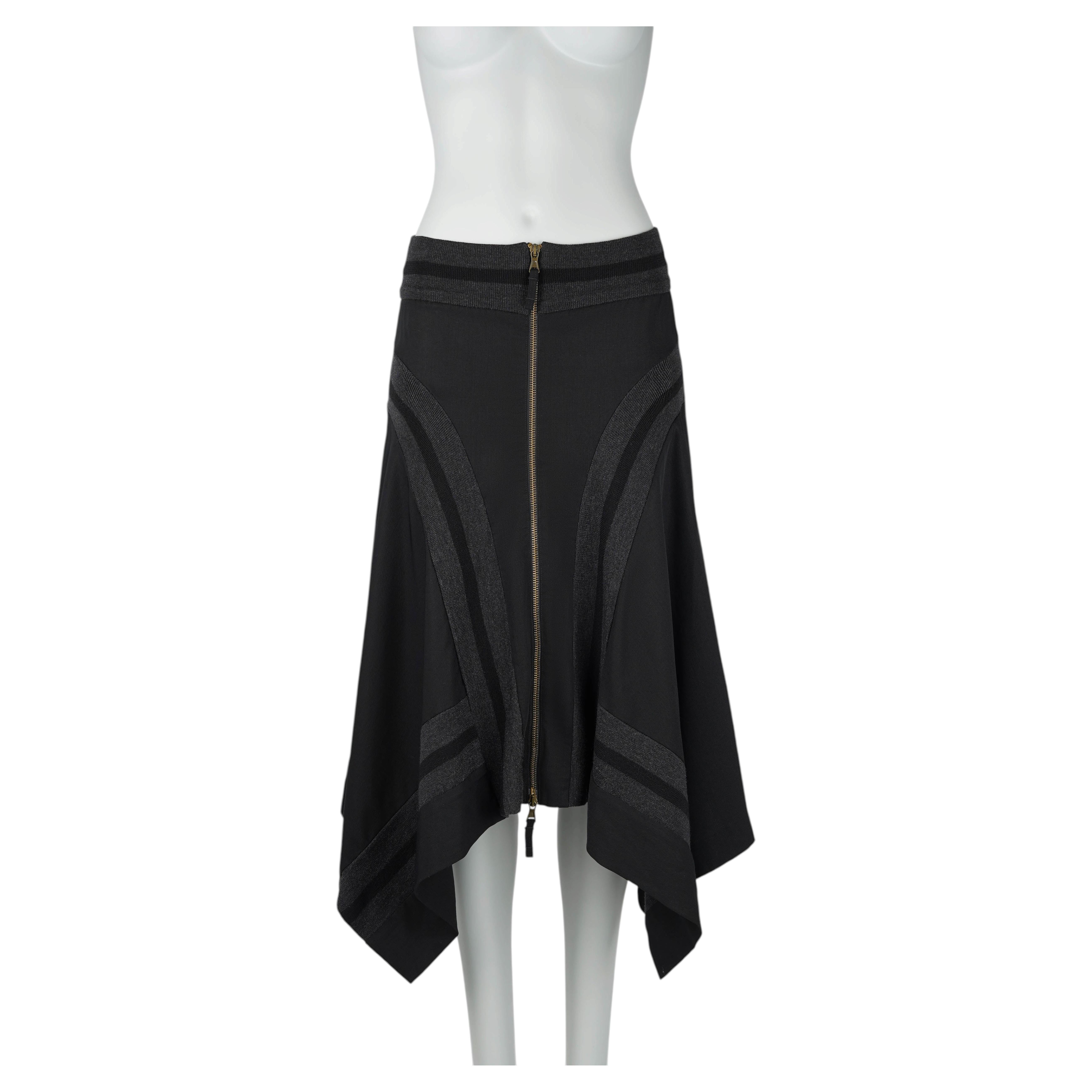 Asymmetrical skirt with striped ribs inset JEAN-PAUL GAULTIER
