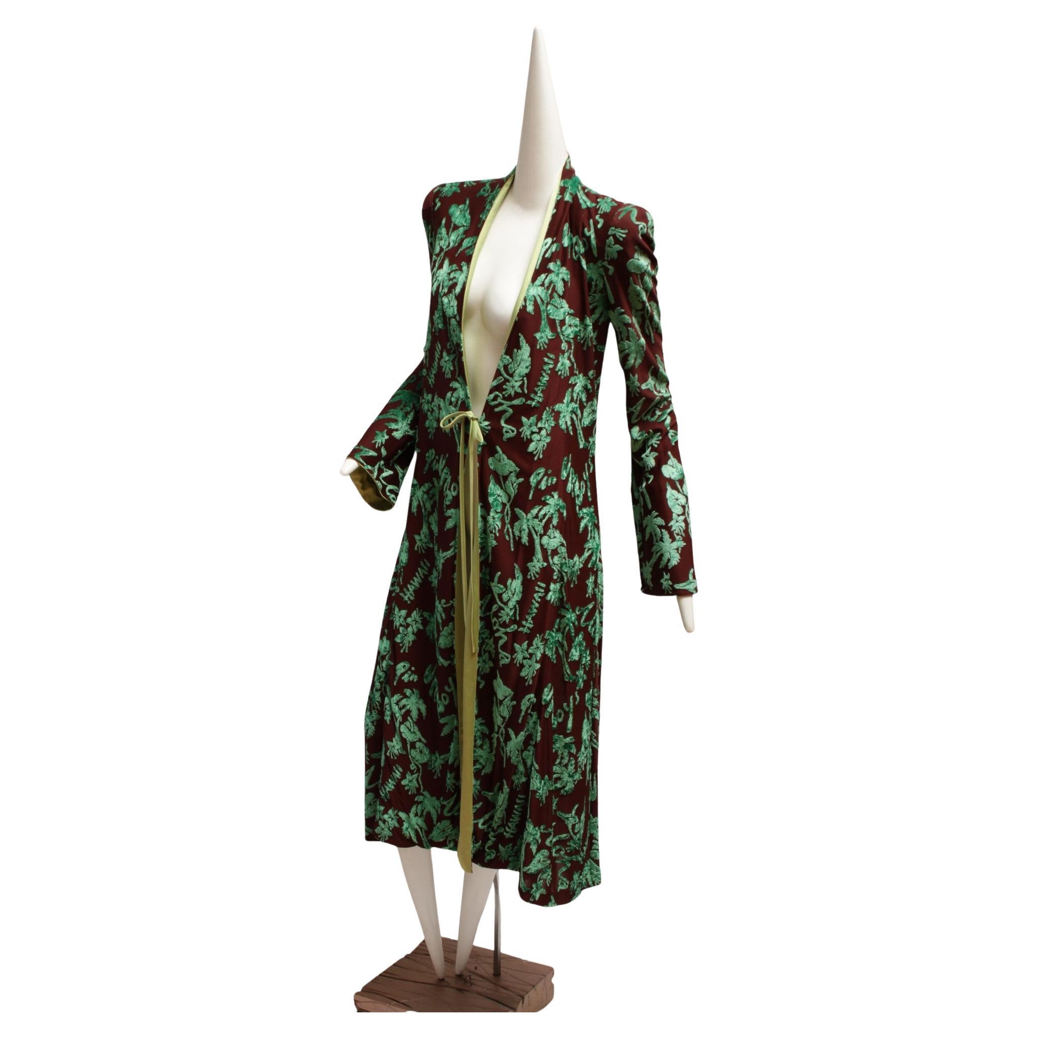 Jean Paul Gaultier Femme 1996 Spring/Summer Cyberbaba Burned Velvet Robe For Sale