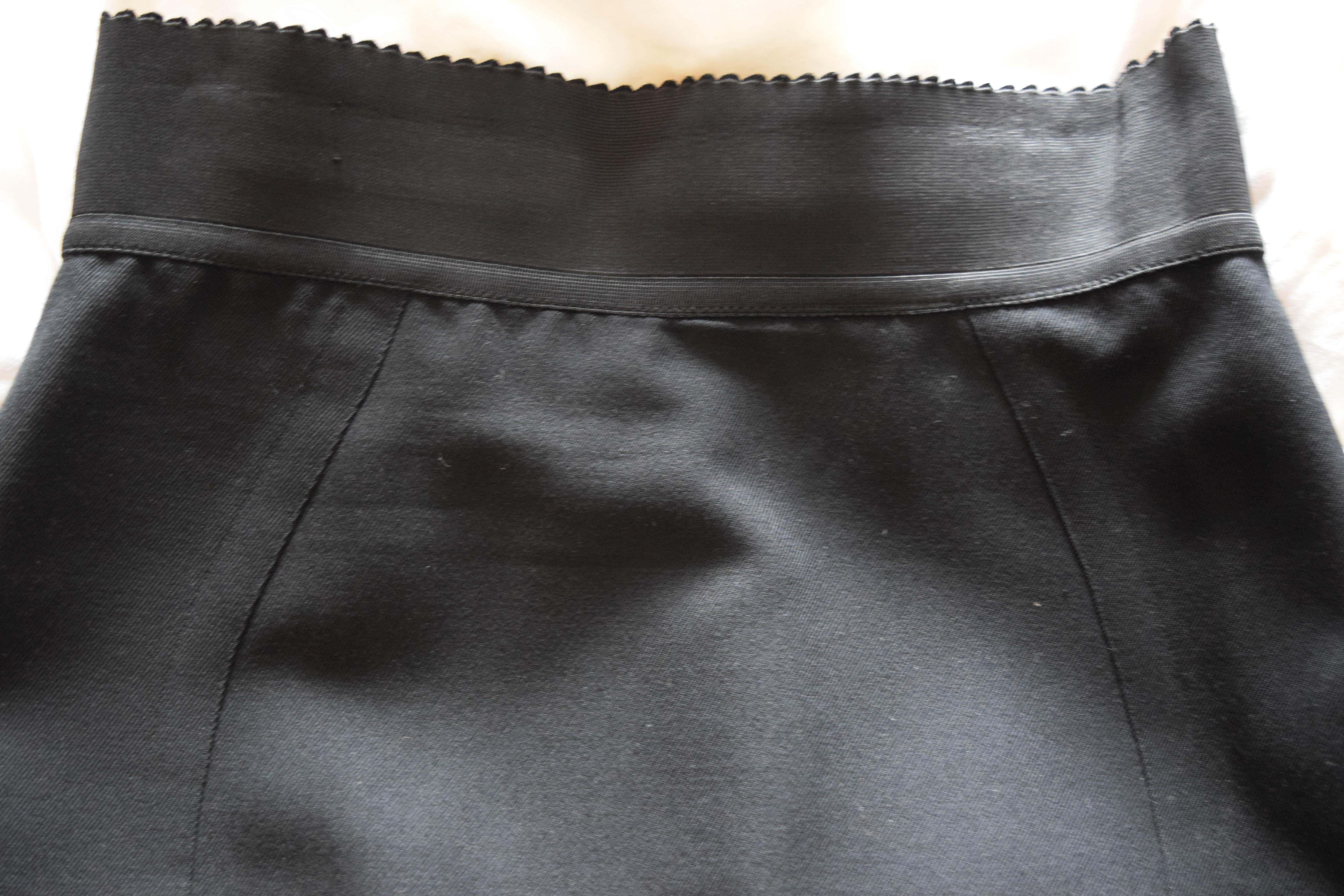 Donna Jean Paul Gaultier Jeans bellissima gonna nera con fascia elastica in vita in vendita